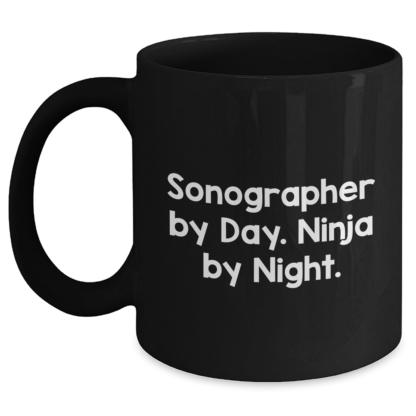 Sonographer Humor Gift, 'Sonographer By Day. Ninja By Night.' Funny Coffee Mug for Dad, Black Coffee Mug for Father's Day Unique Gifts from Family - Main