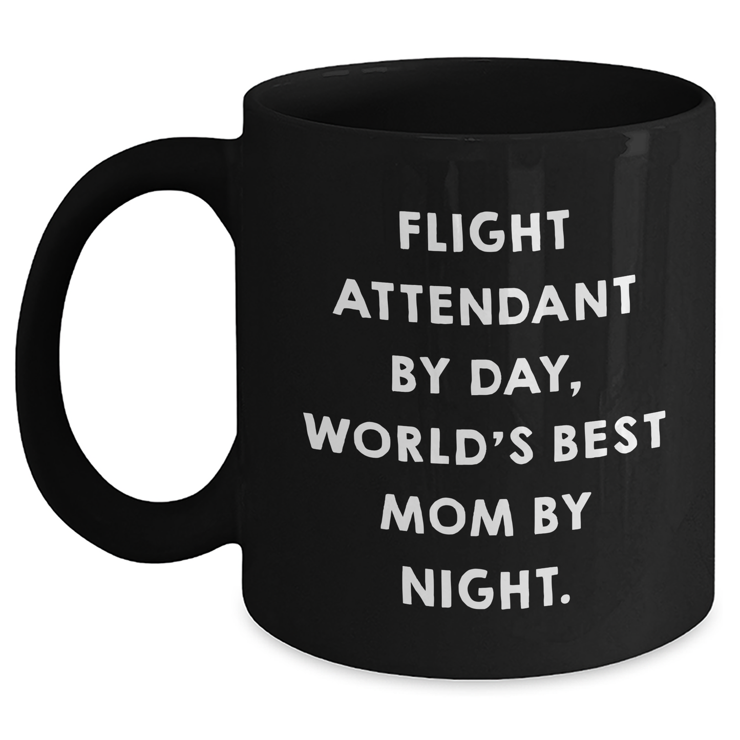 Flight Attendant Humor Black Coffee Mug, Gifts from Mom to Dad, Flight Attendant By Day, World's Best Dad By Night, Funny Father's Day Unique Gifts - Main