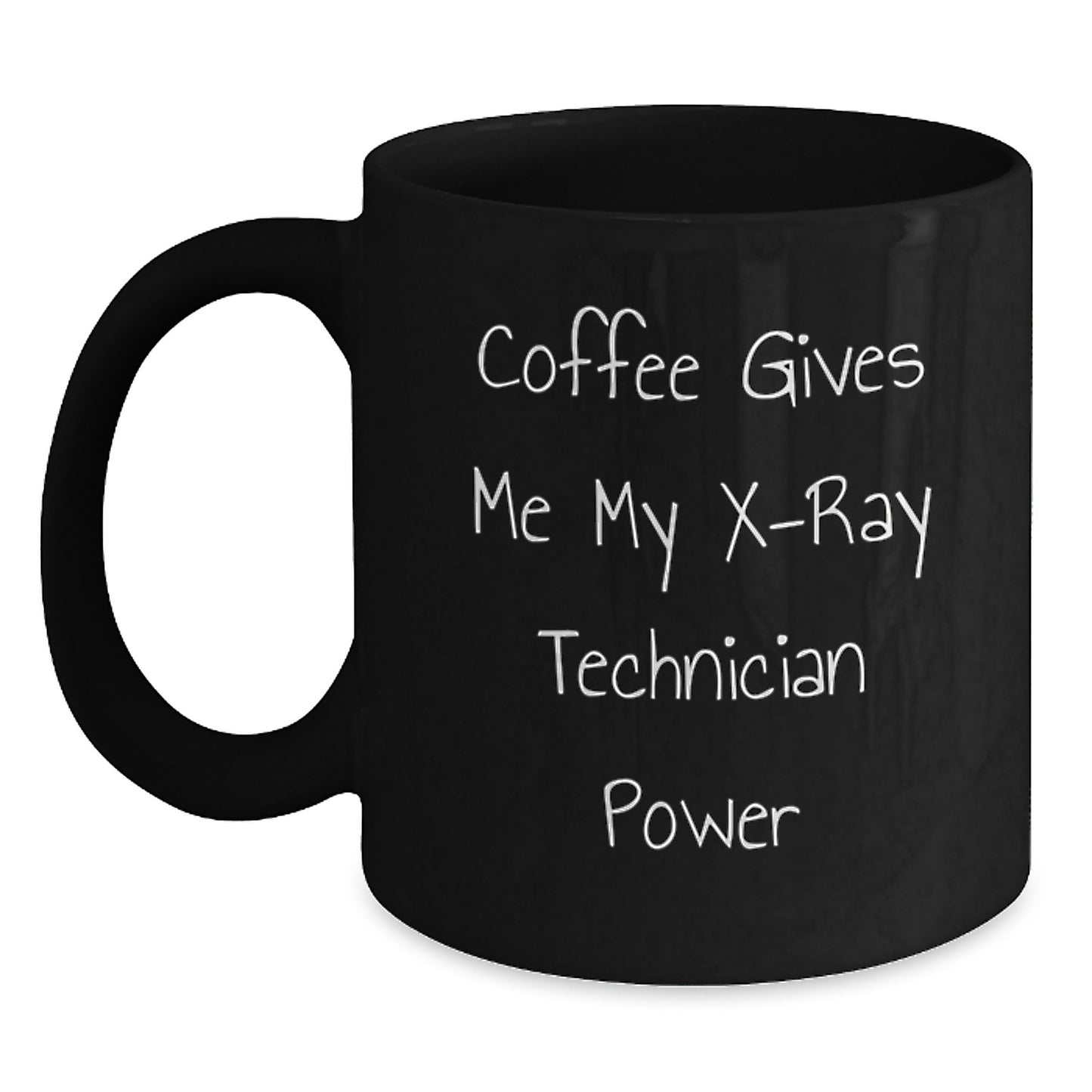 X-Ray Technician Graduation Gifts from Friends, Coffee Gives Me My X-ray Technician Power, Black Ceramic Mug for X-Ray Technician, Funny and Inspirational Quote, 11oz or 15oz - Main
