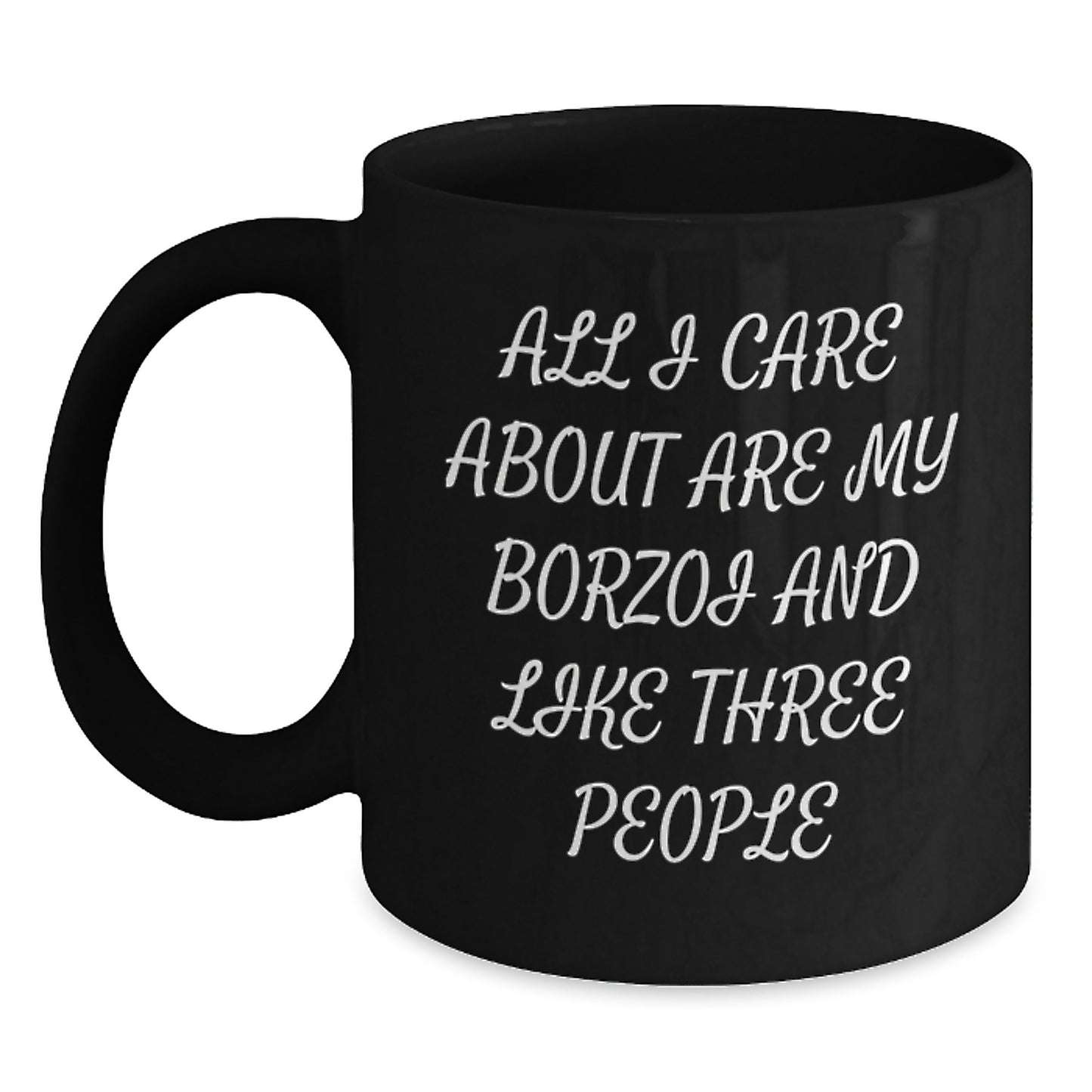 Funny Borzoi Dog Lover Gifts from Friends, Gifts for Borzoi Dog Enthusiasts, Black Coffee Mug for Birthday - Main