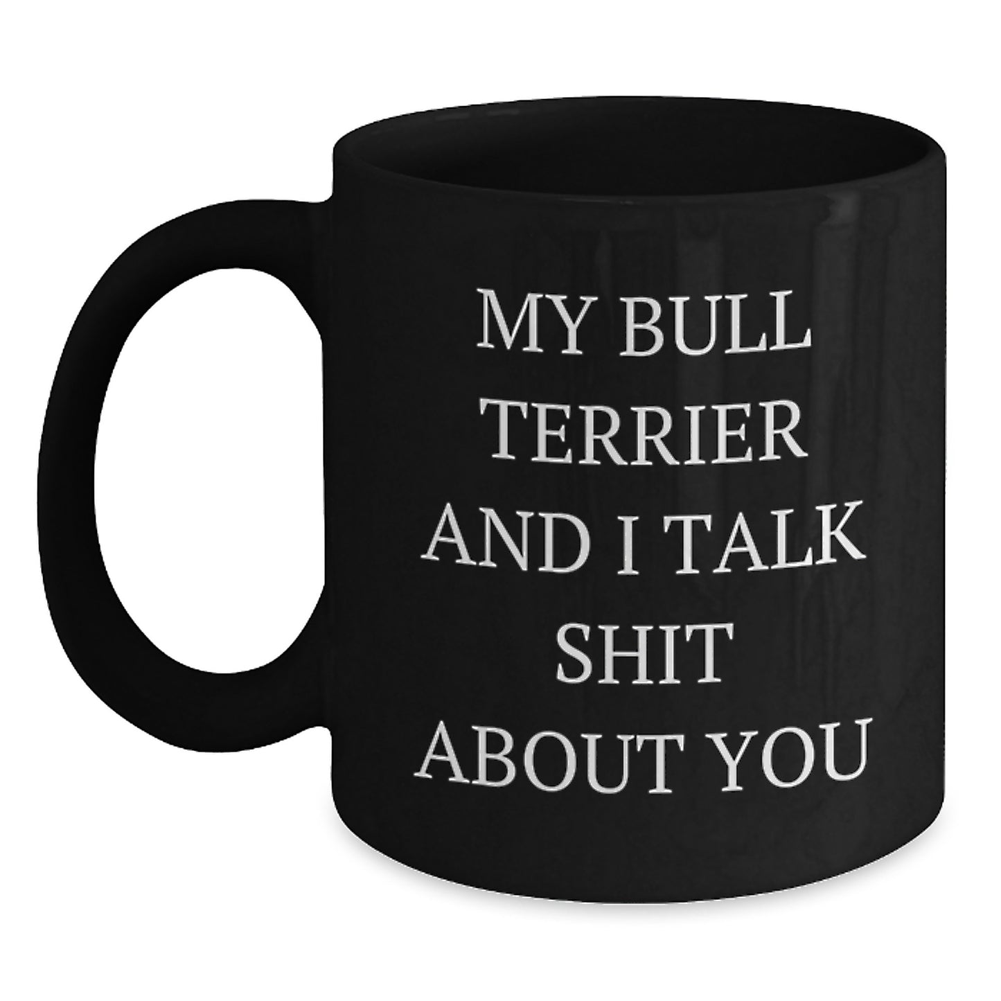 Funny Bull Terrier Dog Gifts - My Bull Terrier And I Talk Shit About You Coffee Mug, Birthday Unique Gifts from Friends to Family - Main