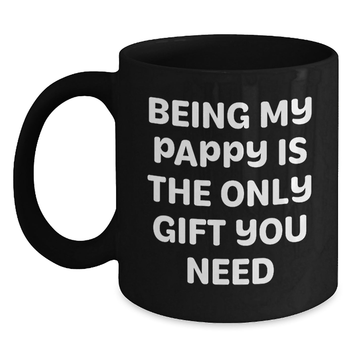 Funny Pappy Gifts from Men to Proudful Papas on Graduation Day - Black Coffee Mug - Main