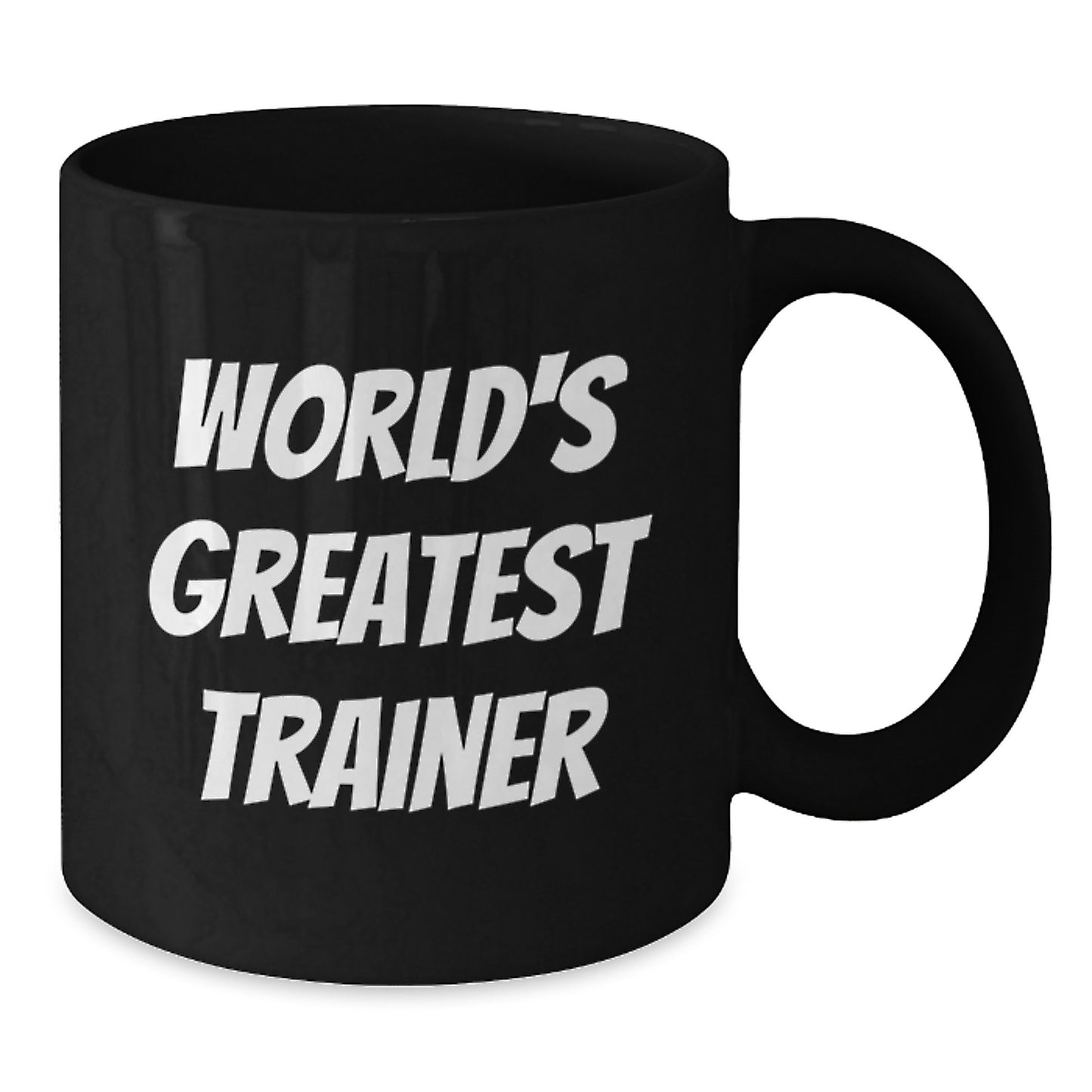 Funny Trainer Quotes Gifts from Friends to Trainer, Black Coffee Mug for Birthday, 'World's Greatest Trainer' Ceramic Mug - Additional
