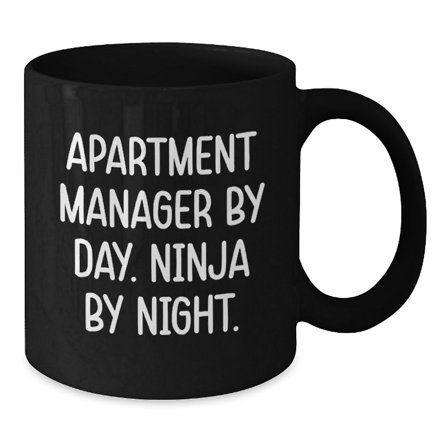 Funny Apartment Manager Gifts by Day, Ninja by Night - Black Coffee Mug for Graduation - Additional