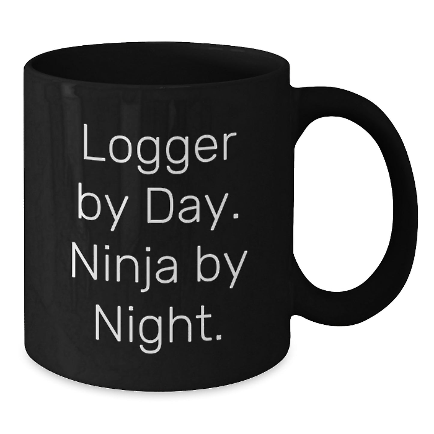 Logger Gifts from Friends, Logger Black Coffee Mug for Graduation, 'Logger By Day. Ninja By Night.' Quote, 11oz or 15oz Microwave and Dishwasher Safe - Additional