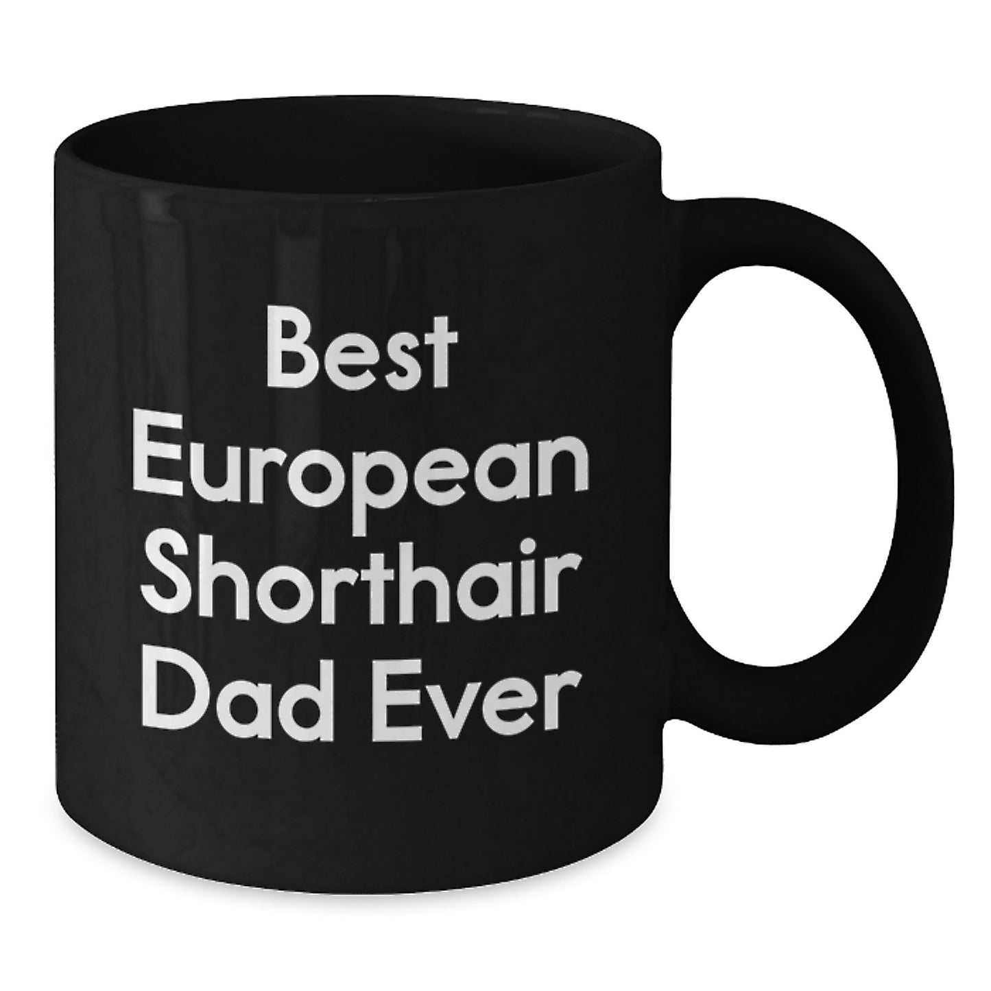 Funny European Shorthair Cat Dad Gifts, Black Coffee Mugs for Birthday, 'Best European Shorthair Dad Ever' Quotes, Gifts from Family for European Shorthair Cat, Unique Birthday Unique Gifts - Additional