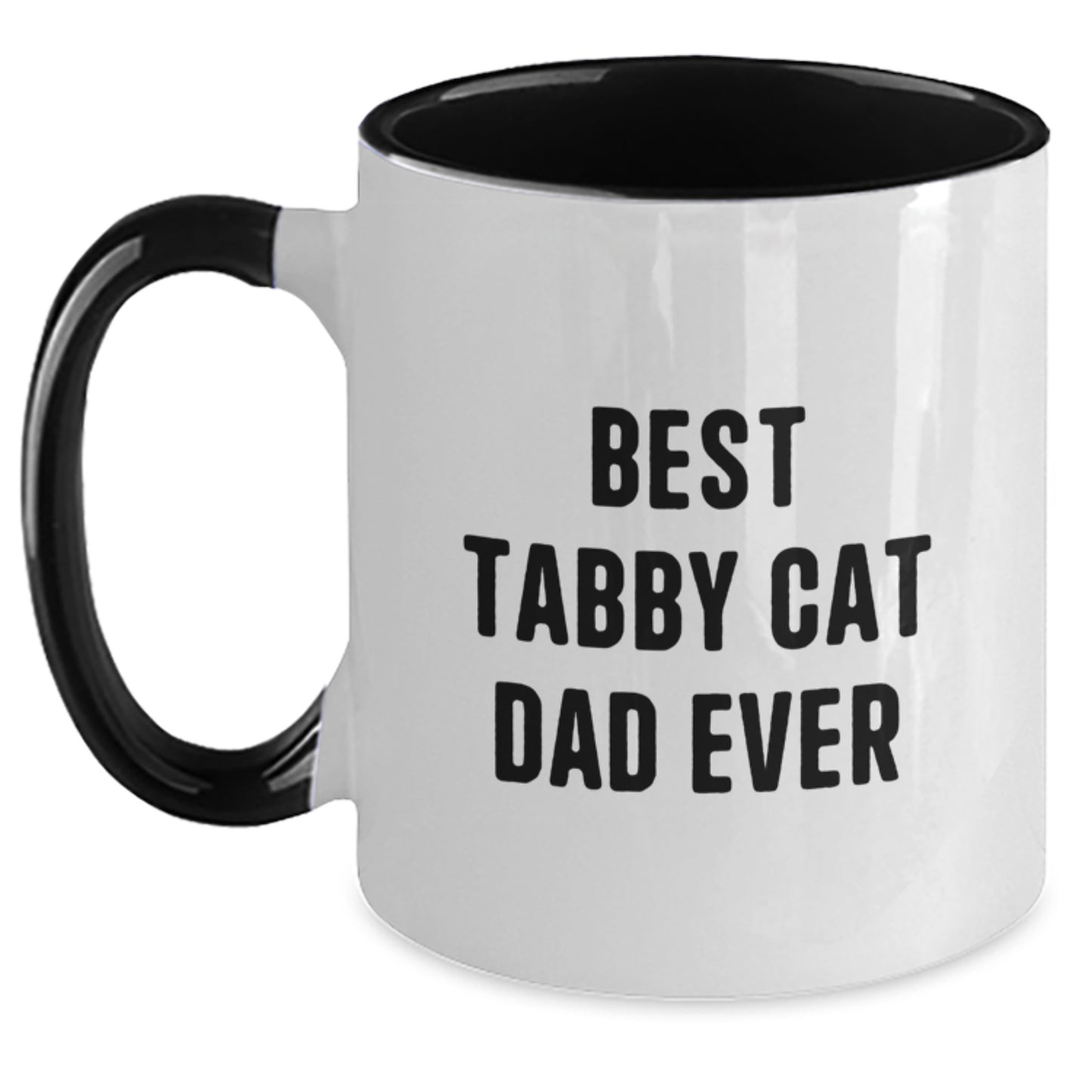 Tabby Cat Dad Ever Funny Quote Two Tone Coffee Mug Gifts from Friends for Birthday - Main