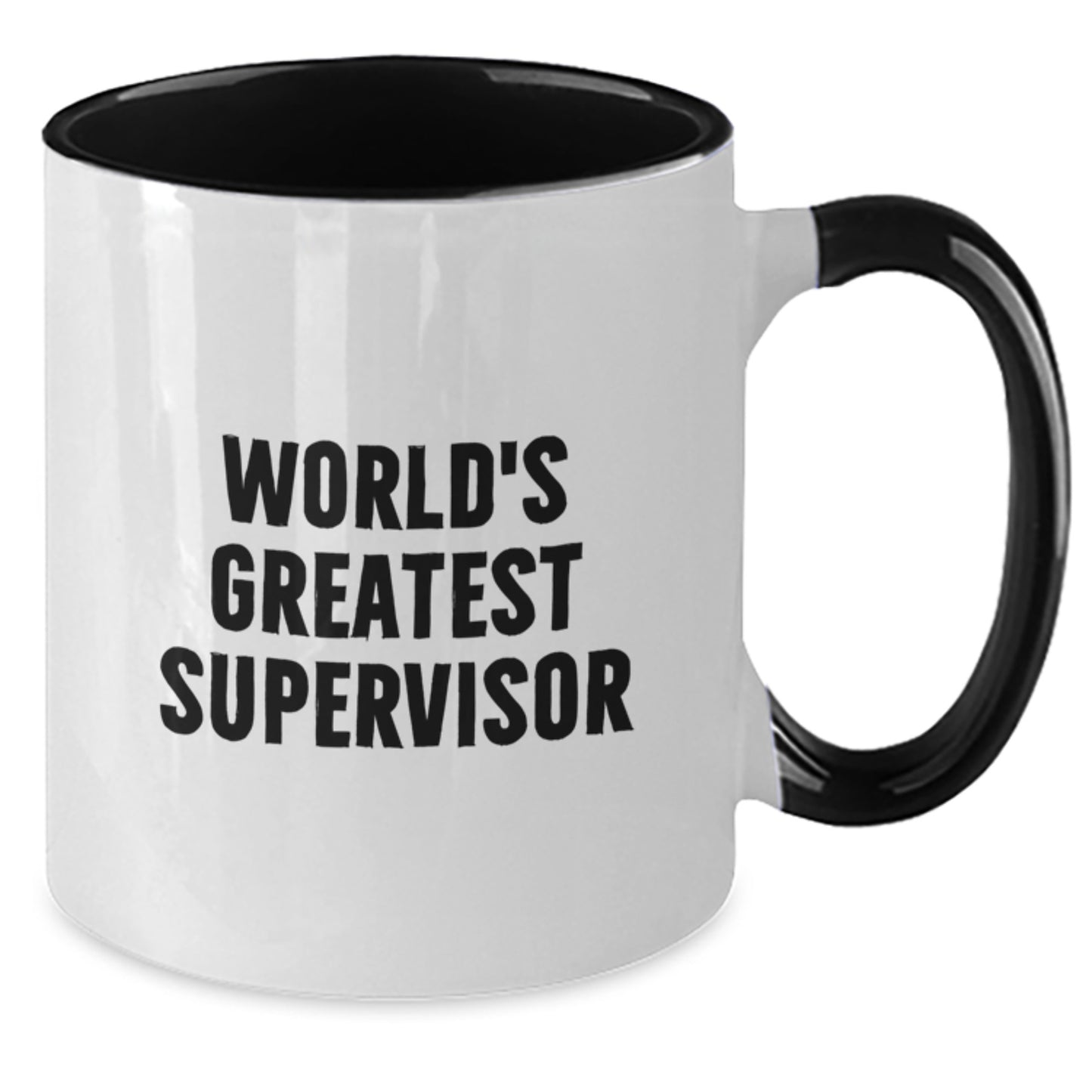 World's Greatest Supervisor Funny Two Tone Coffee Mugs, Gifts from Mom to Supervisor, Unique Graduation Gifts for Men, Women, Coworkers, Family - Additional