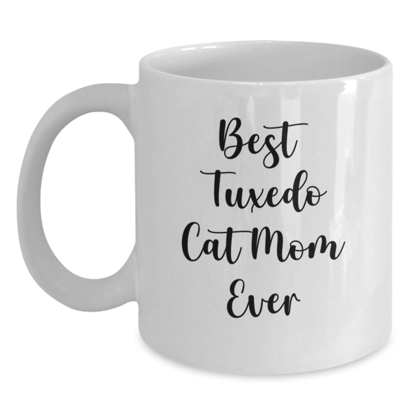 Funny Tuxedo Cat Mom Gifts from Friends for Tuxedo Cat Lovers, Unique White Coffee Mug for Graduation - Main