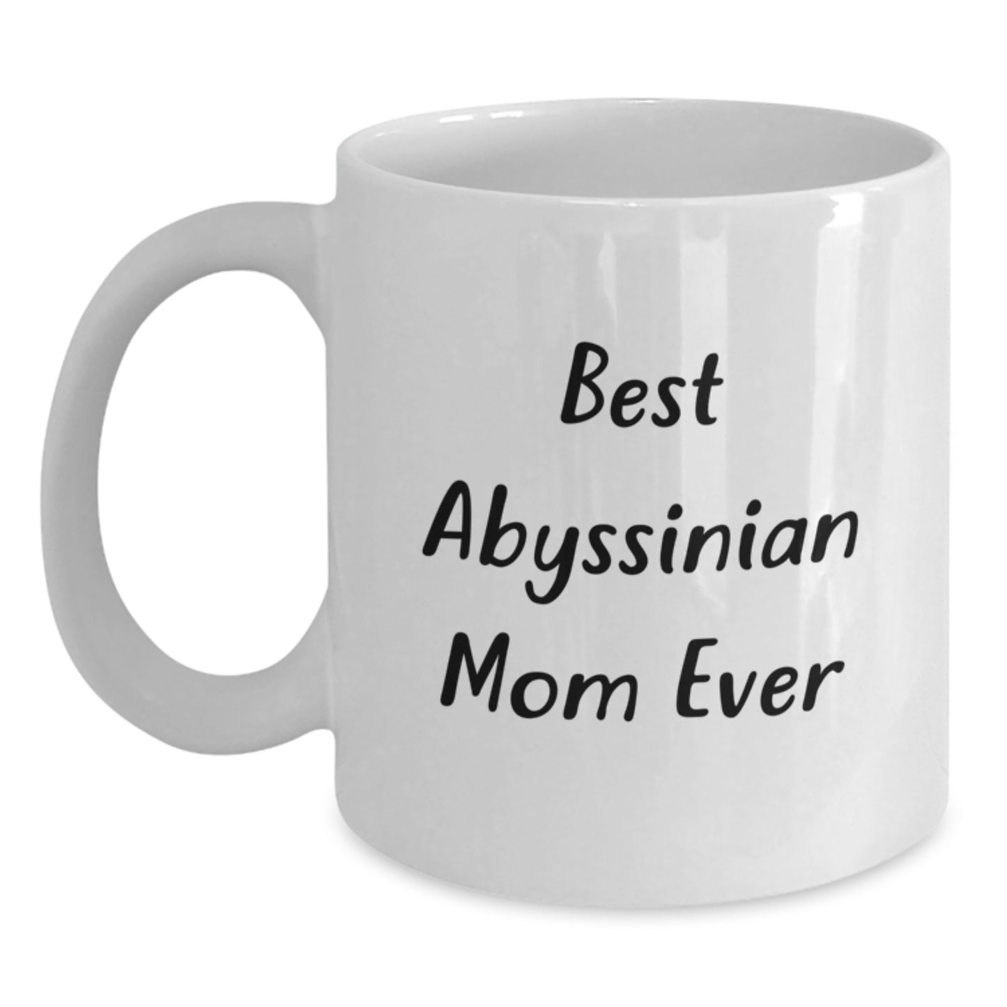 Funny Abyssinian Cat Gifts for Men from Best Mom Ever, White Coffee Mug for Graduation - Main