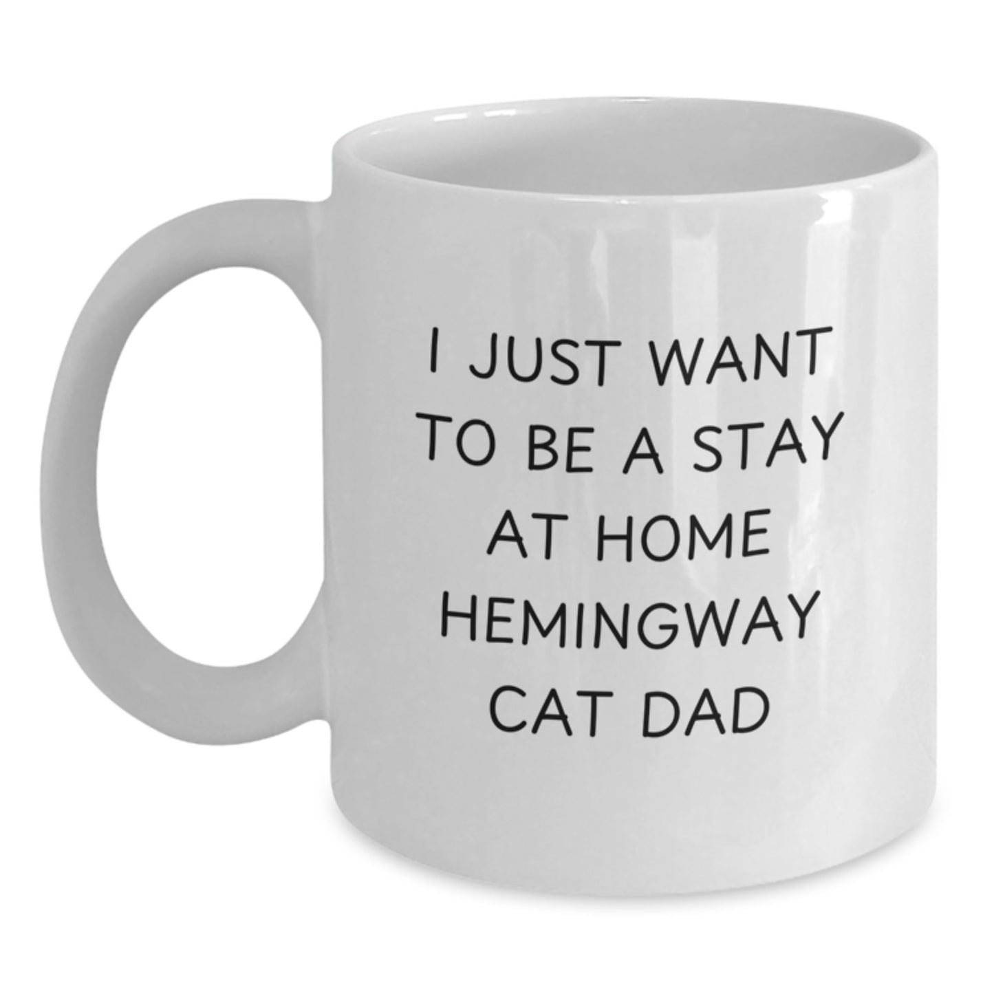 Hemingway Cat Dad Funny White Coffee Mug, Gifts from Men to Friends Graduation Unique - Main