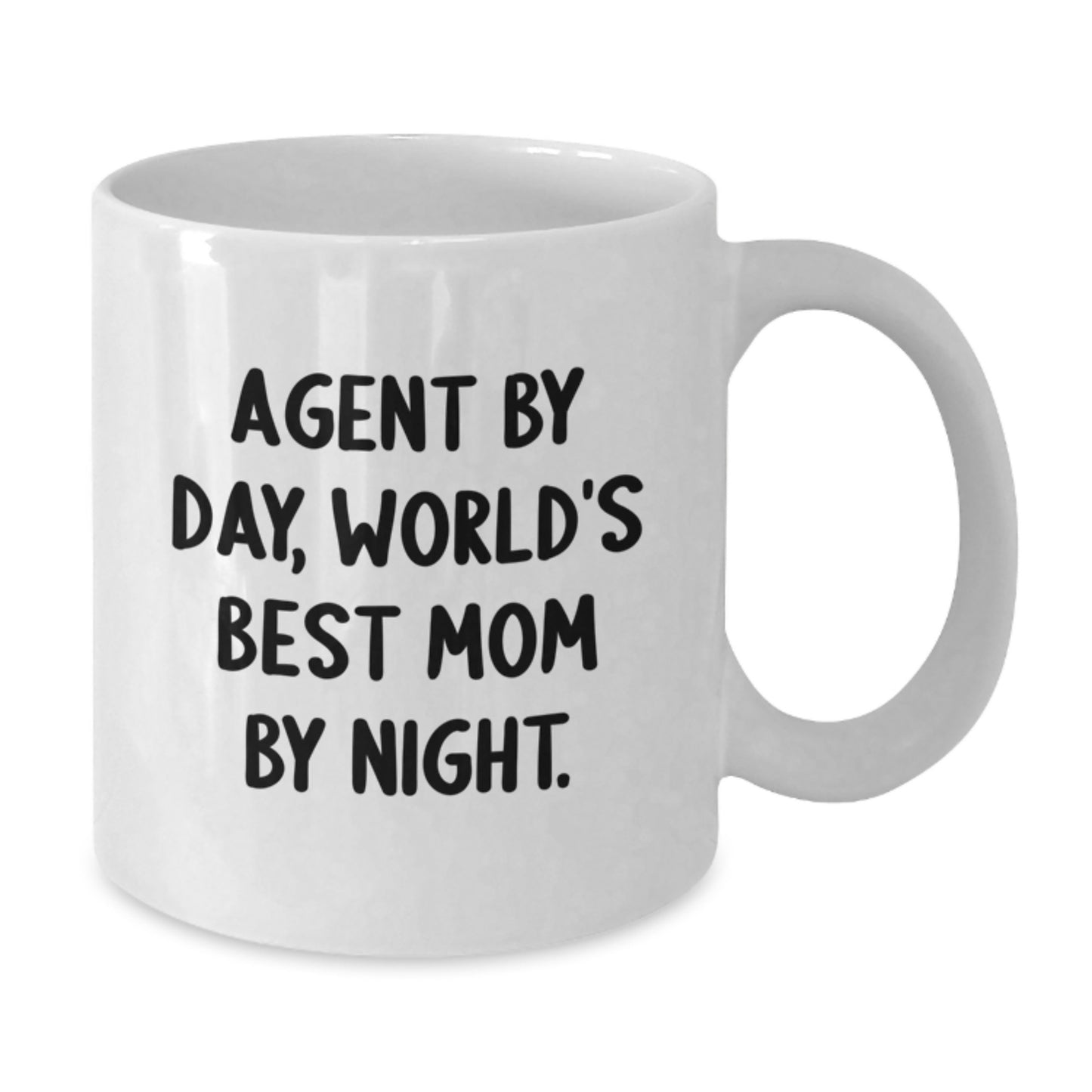 Funny Agent Mug, Agent By Day, World's Best Mom By Night., Gifts from Family, Birthday Unique Gifts for Agent - Additional