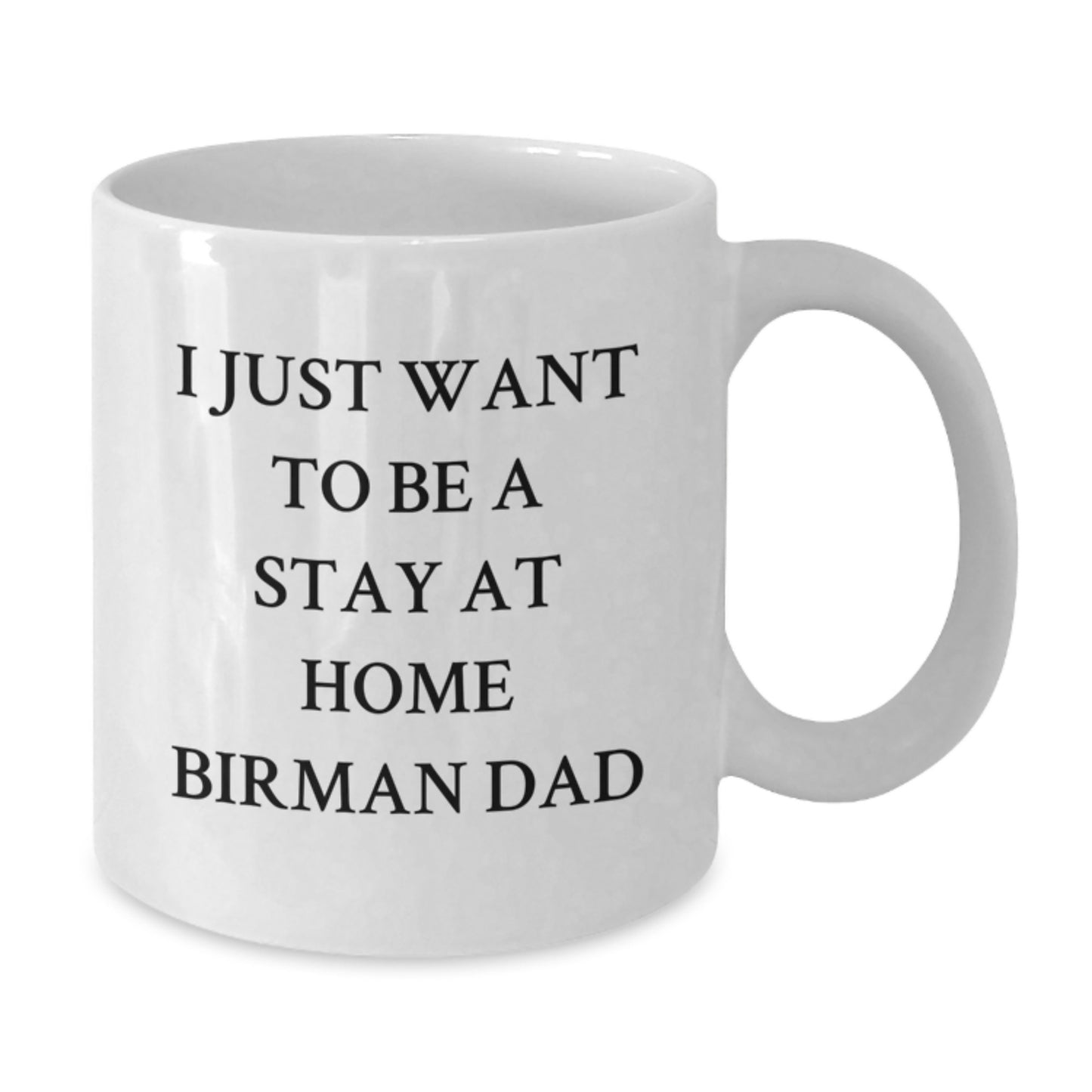 Funny Birman Cat Dad Gifts from Men to Friends - 'I Just Want To Be A Stay At Home Birman Dad' White Coffee Mug for Graduation Unique Gifts - Additional