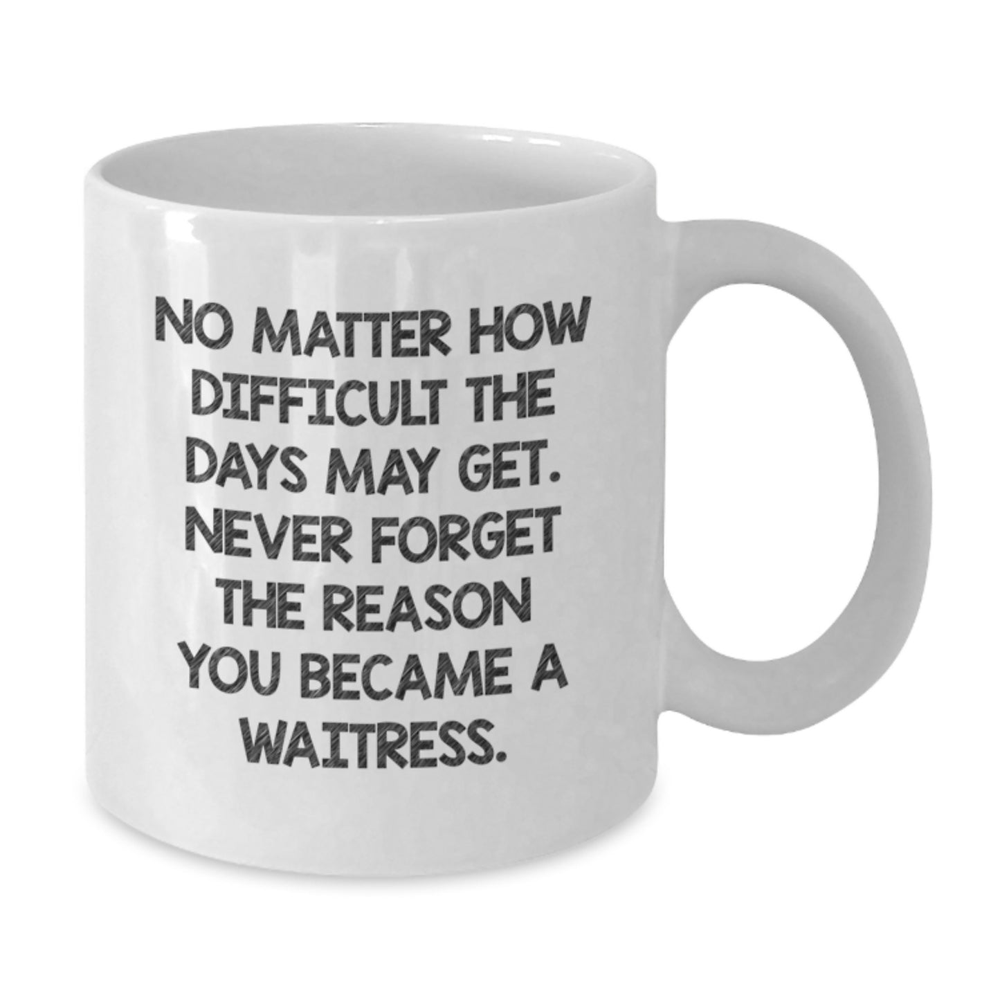 Funny Waitress Gifts for Her, White Coffee Mug with Inspirational Quote, Gifts from Family, Graduation Unique Gifts for Waitress - Additional