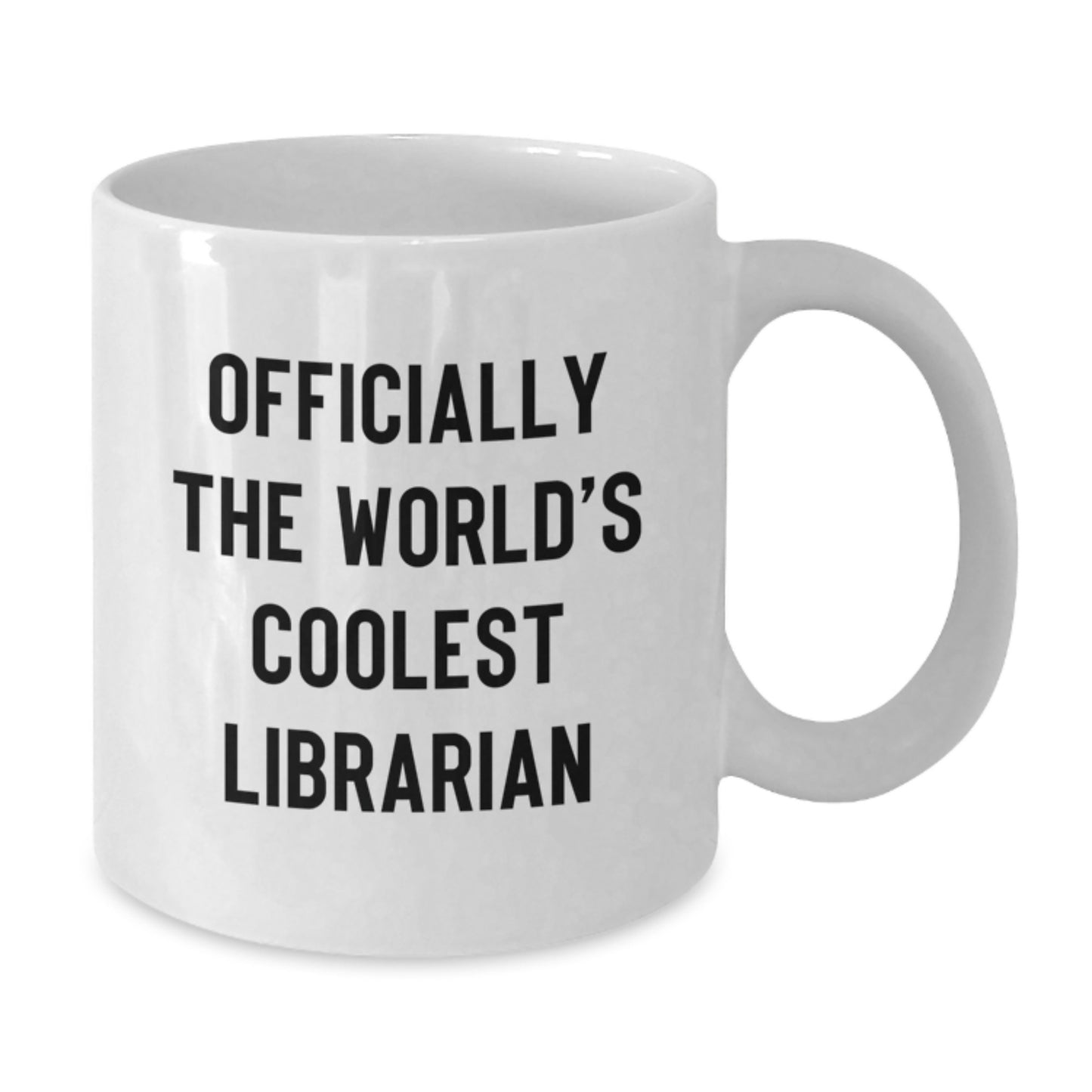 Funny Librarian Gifts, Officially The World's Coolest Librarian Quote, White Coffee Mug for Librarian's Birthday from Friends - Additional