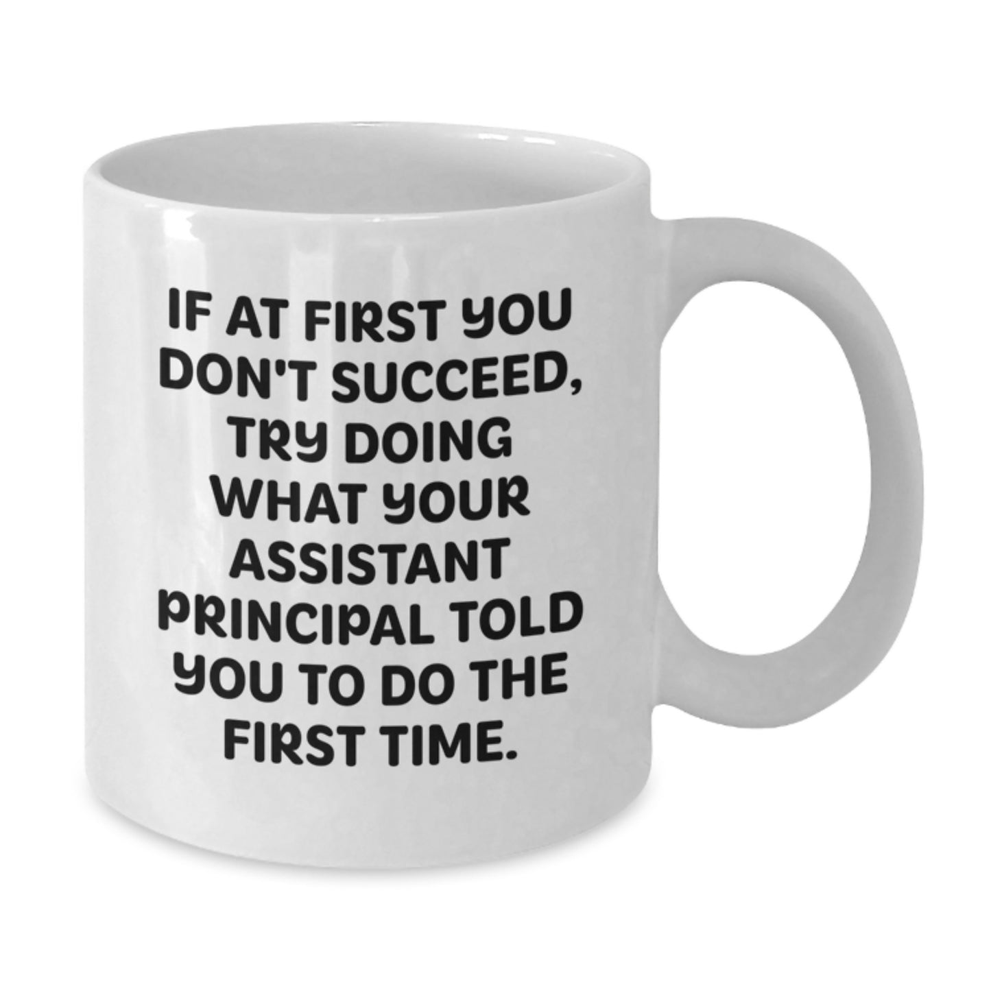 Funny Assistant Principal Gifts from Friends - If At First You Don't Succeed, White Coffee Mug for Birthday - Gifts for Assistant Principal - Additional