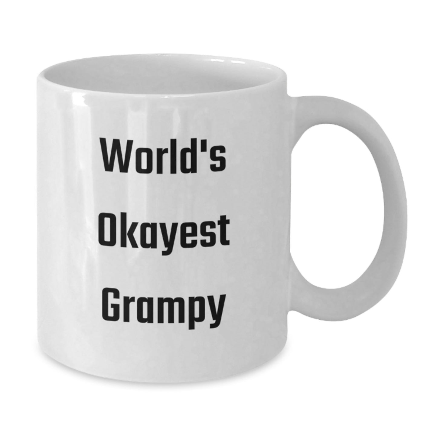 Funny Grampy Gifts from Men to World's Okayest Grampy White Coffee Mug for Birthday - Additional