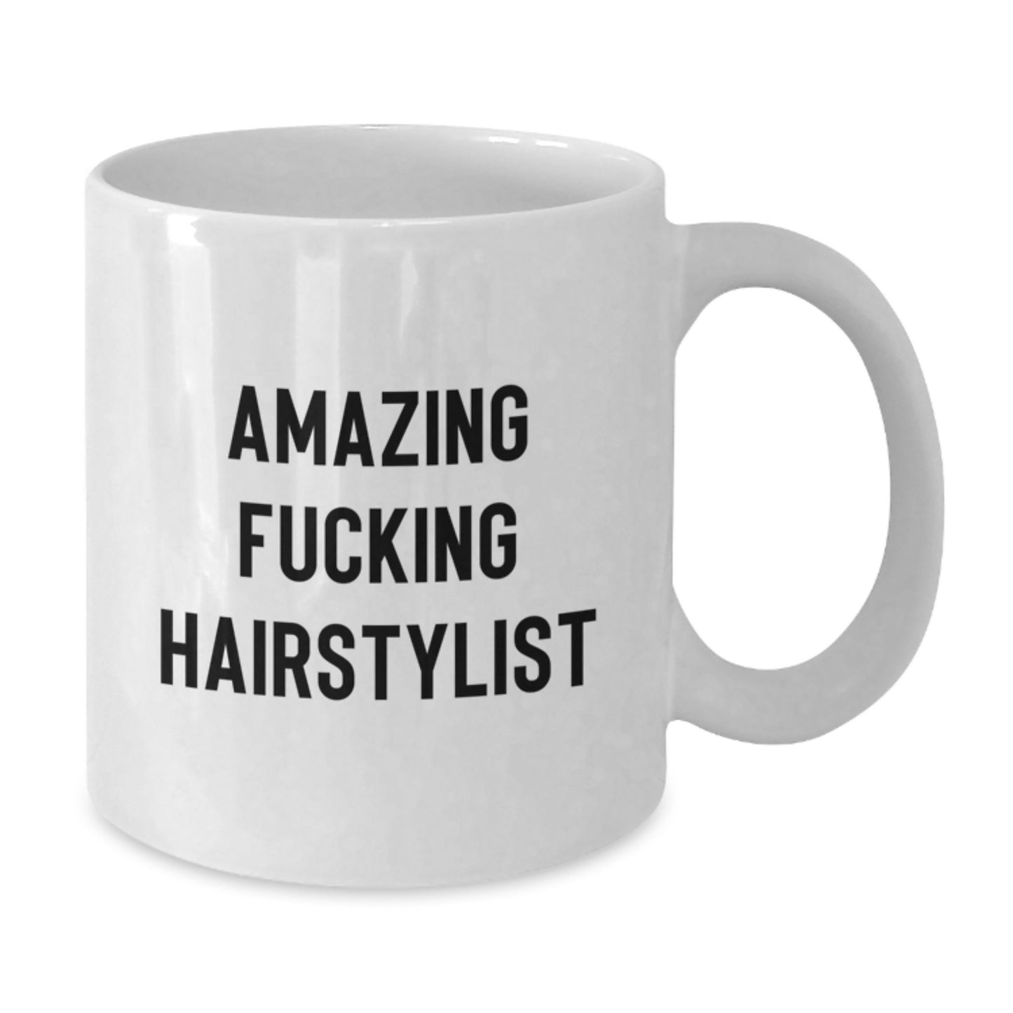 Funny Hairstylist Gifts from Friends - 'Amazing F--king Hairstylist' White Coffee Mug for Birthday, Unique Gifts for Hairstylists, Funny Mugs for Men, Women, Coworkers, Family - Additional