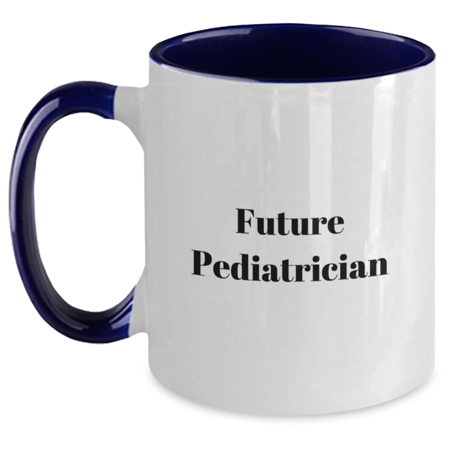 Funny Future Pediatrician Gifts from Family - Two Tone Coffee Mug for Birthday, 'Future Pediatrician' Quote, 11oz Ceramic, Microwave and Dishwasher Safe - Main