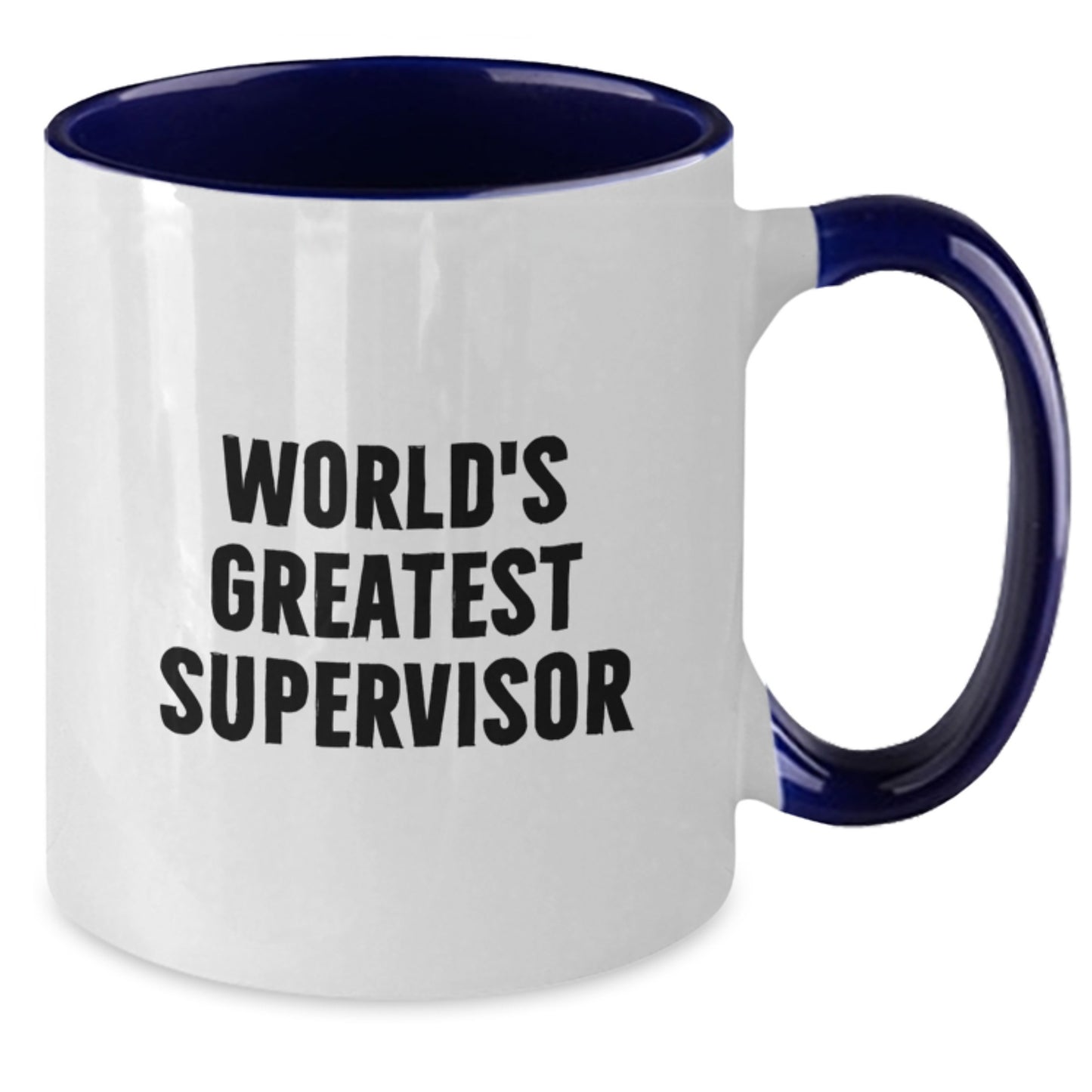 World's Greatest Supervisor Funny Two Tone Coffee Mugs, Gifts from Mom to Supervisor, Unique Graduation Gifts for Men, Women, Coworkers, Family - Additional