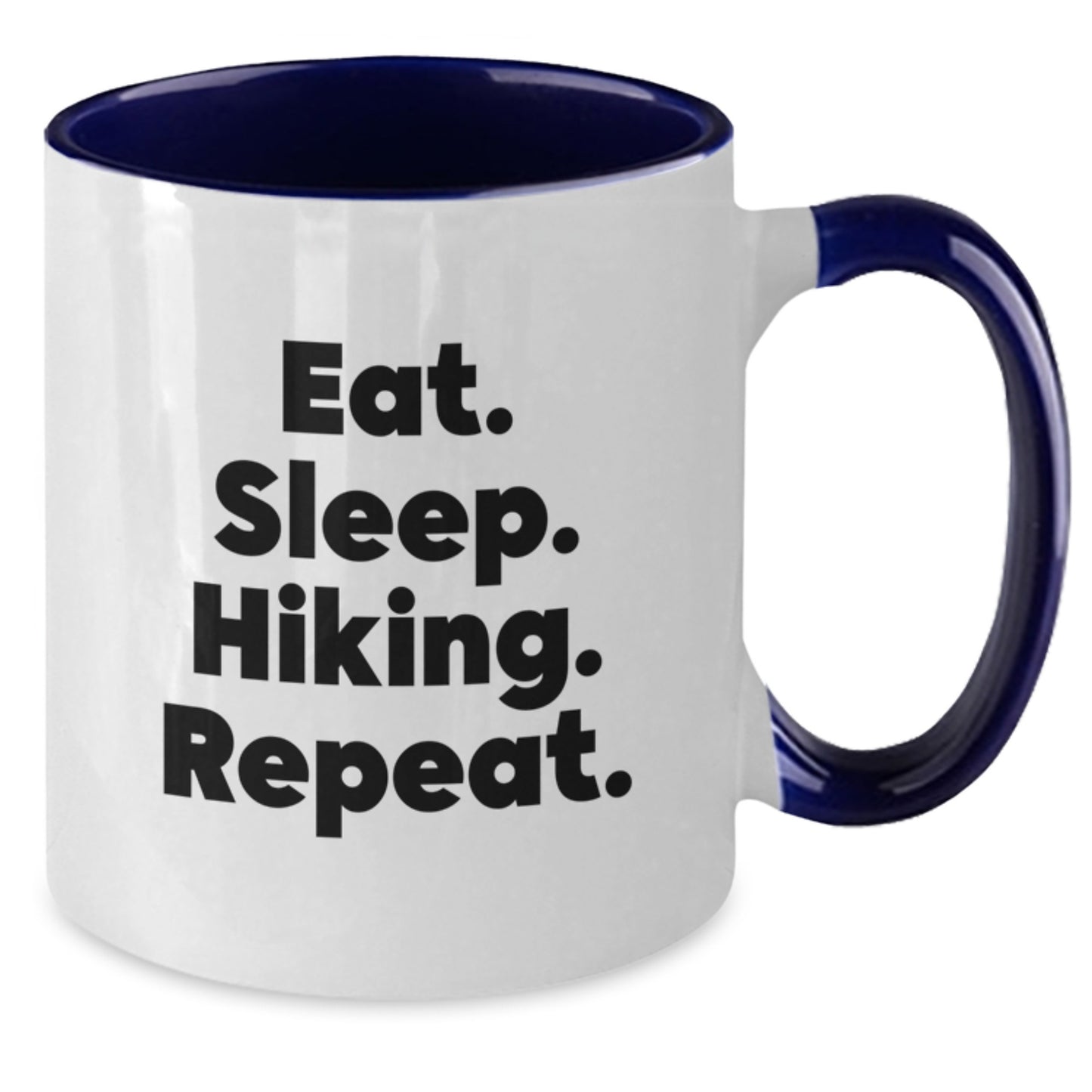 Funny Hiking Gifts for Men, Women, Friends, or Coworkers - Eat. Sleep. Hiking. Repeat. Two Tone Coffee Mug, Graduation Unique Gifts from Family - Additional