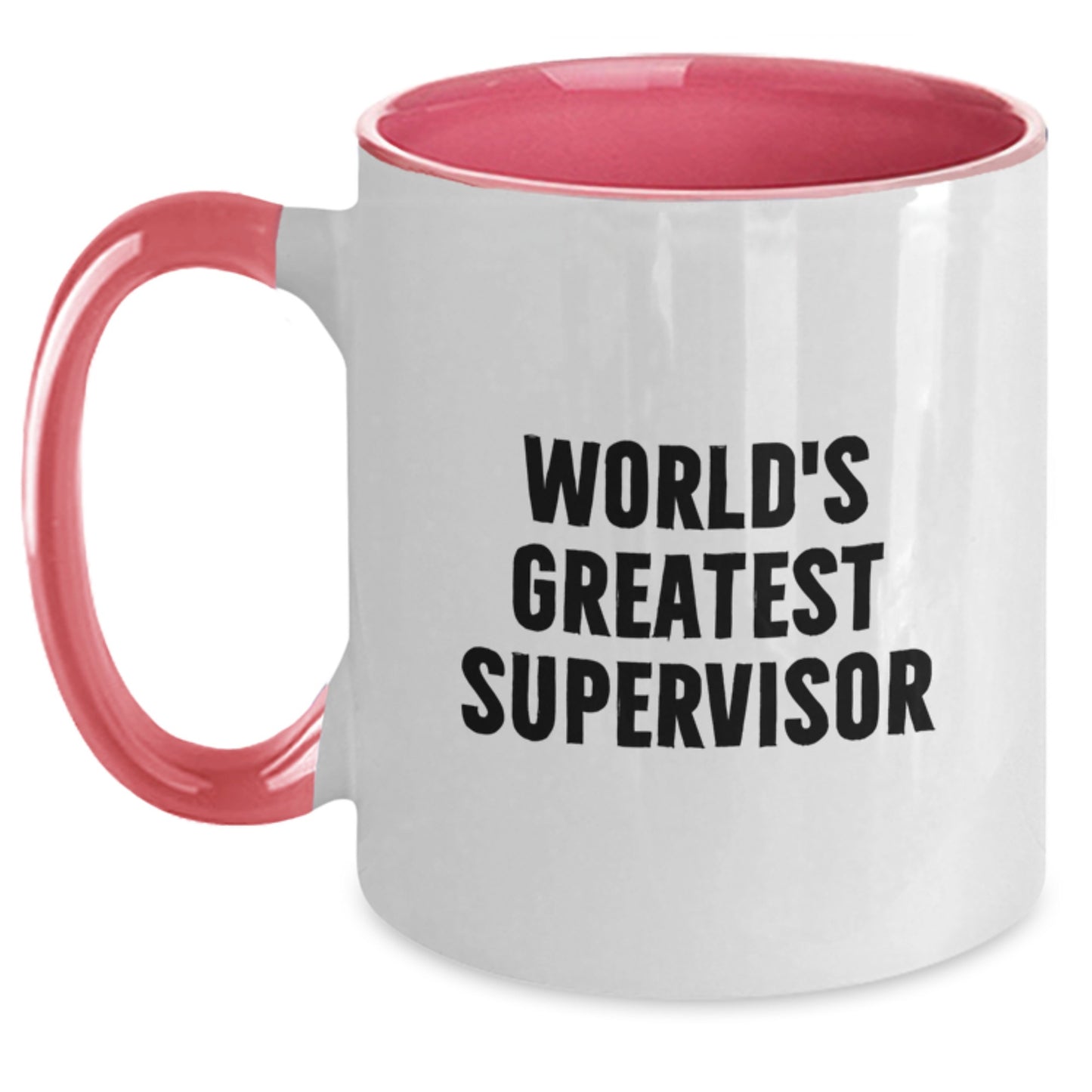 World's Greatest Supervisor Funny Two Tone Coffee Mugs, Gifts from Mom to Supervisor, Unique Graduation Gifts for Men, Women, Coworkers, Family - Main