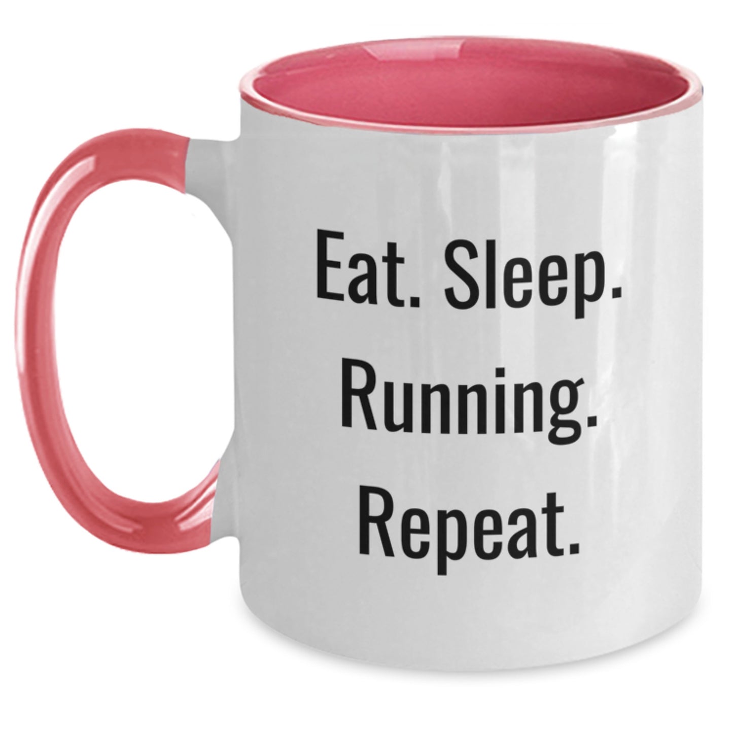 Funny Running Gifts for Running Enthusiasts - Eat. Sleep. Running. Repeat. Two Tone Coffee Mug, Gifts from Friends, Gifts for Running Lovers - Main