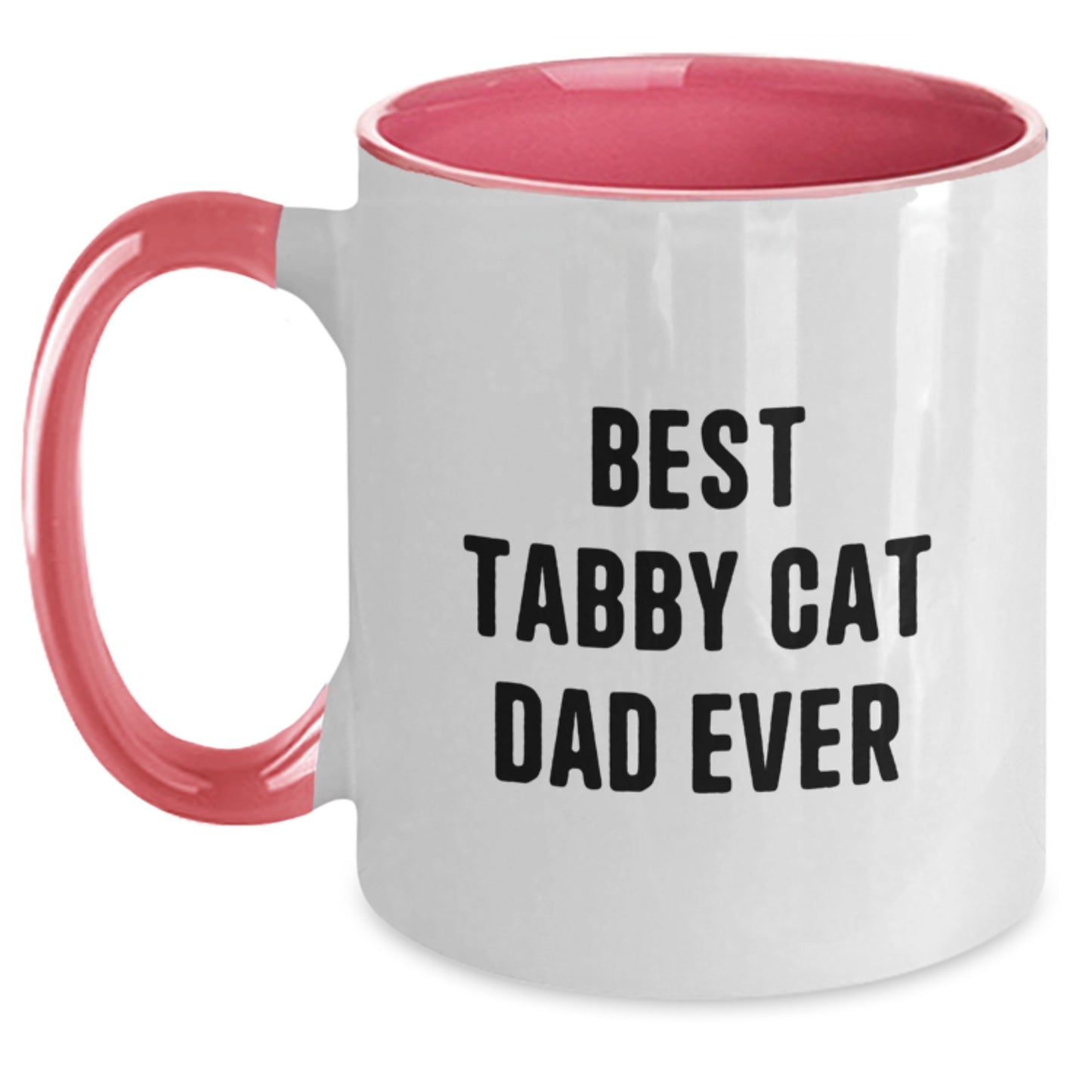 Tabby Cat Dad Ever Funny Quote Two Tone Coffee Mug Gifts from Friends for Birthday - Main