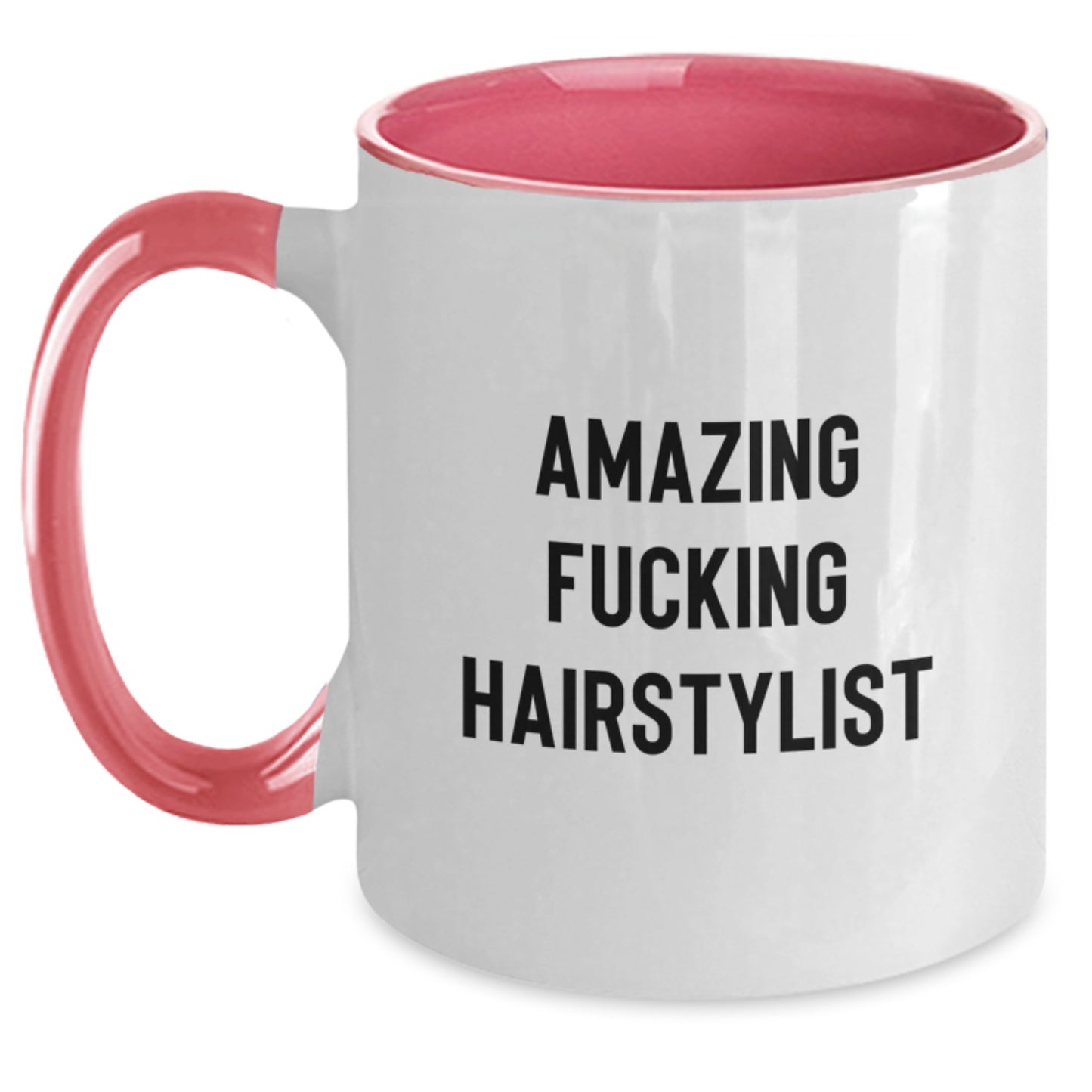 Funny Hairstylist Gifts from Friends, Gifts for Amazing Hairstylist, Two Tone Coffee Mug for Birthday, White and Black Options - Main