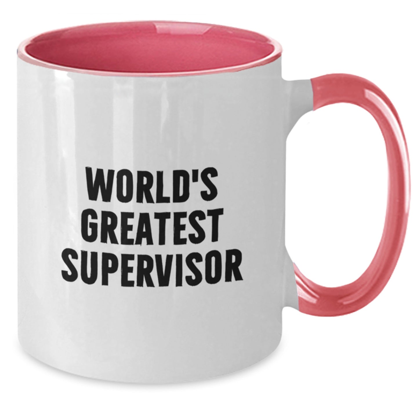 World's Greatest Supervisor Funny Two Tone Coffee Mugs, Gifts from Mom to Supervisor, Unique Graduation Gifts for Men, Women, Coworkers, Family - Additional