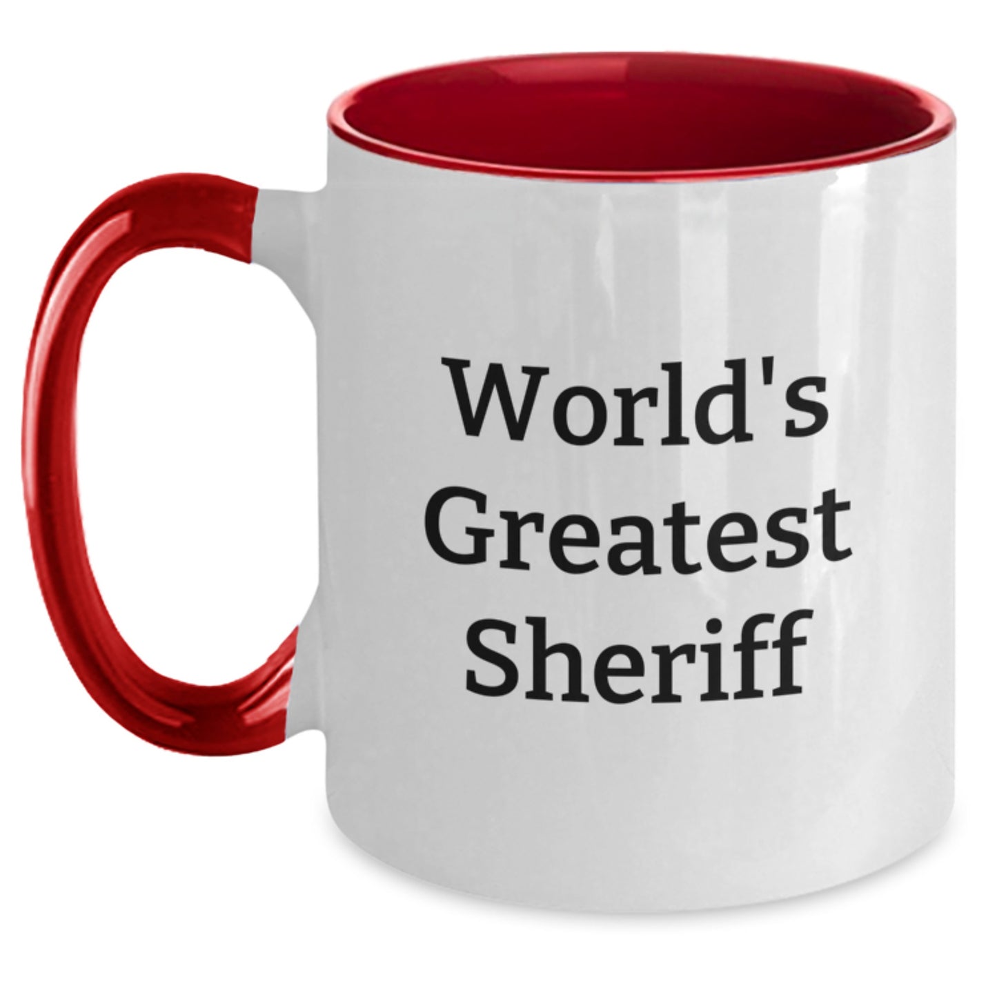 Funny Sheriff World's Greatest Sheriff Two Tone Coffee Mug Gifts for Sheriff Graduation - Main