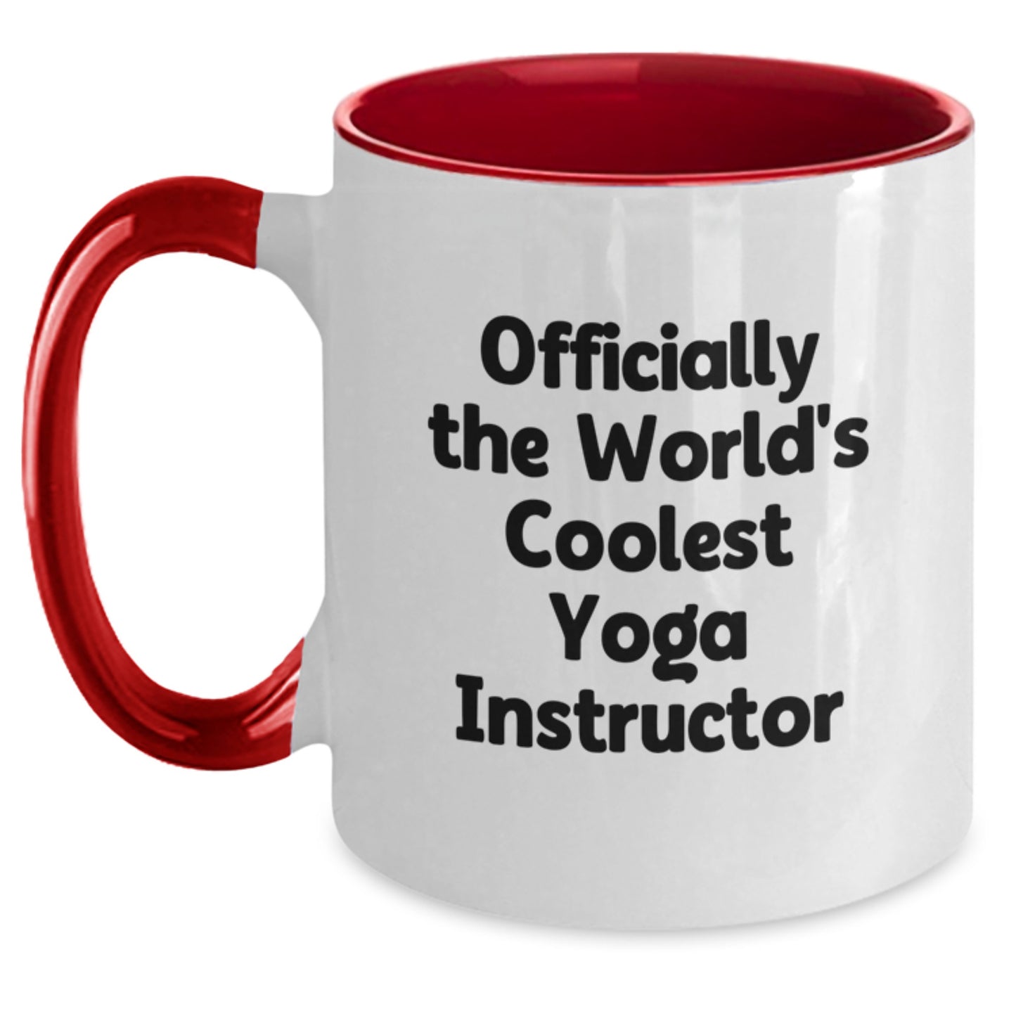 Funny Yoga Instructor Gifts from Friends, Yoga Instructor Unique Gifts for Graduation, Two Tone Coffee Mug with Officially The World's Coolest Quote, Gifts for Yoga Instructors, Men, Women, or Family - Main