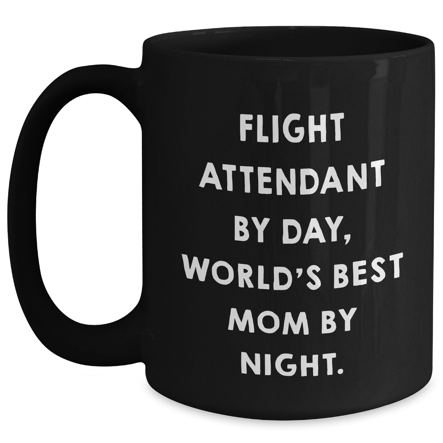 Flight Attendant Humor Black Coffee Mug, Gifts from Mom to Dad, Flight Attendant By Day, World's Best Dad By Night, Funny Father's Day Unique Gifts - Main