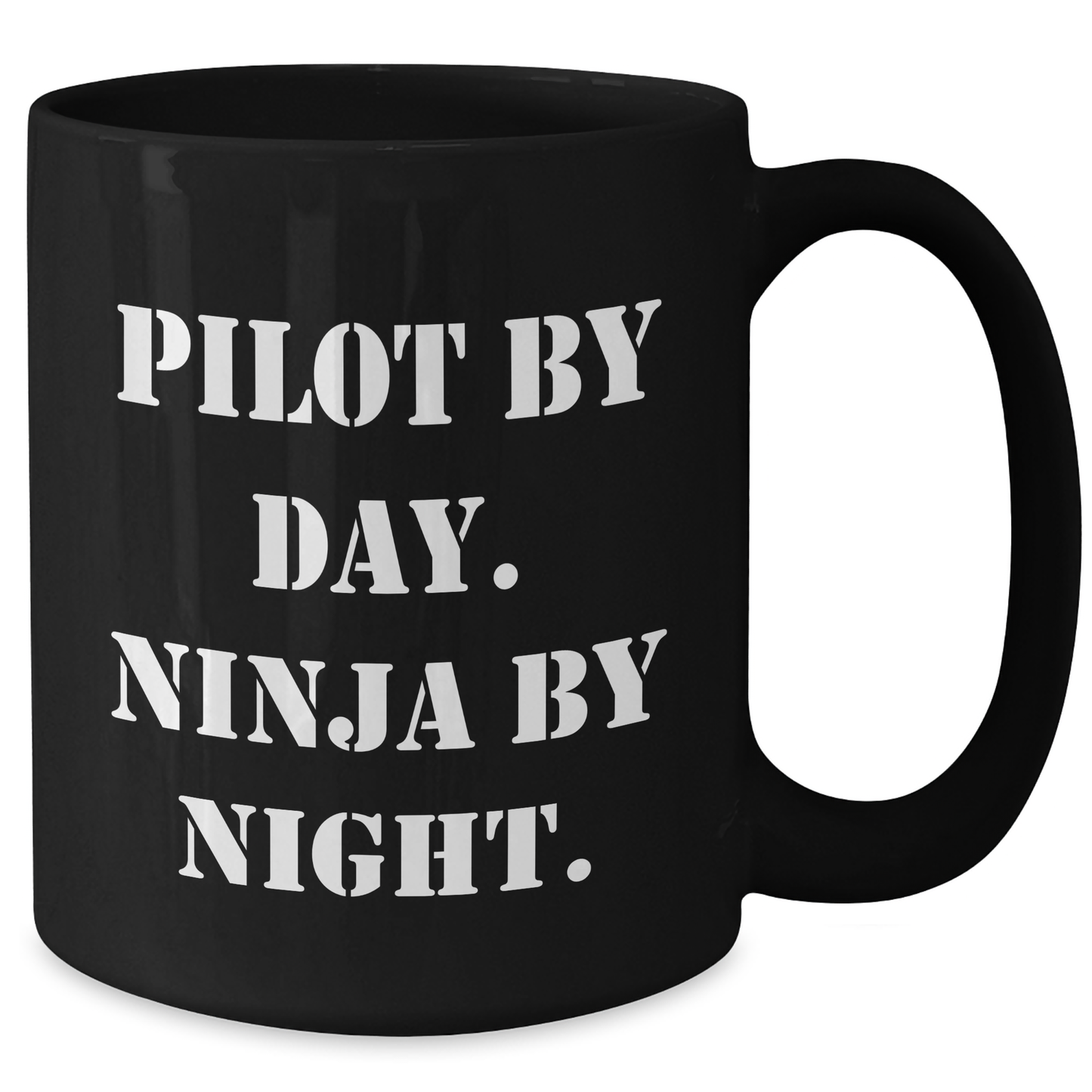 Pilot Gifts By Day, Ninja By Night Funny Black Coffee Mug, Father's Day Unique Gifts from Men to Pilot Friends and Family - Additional