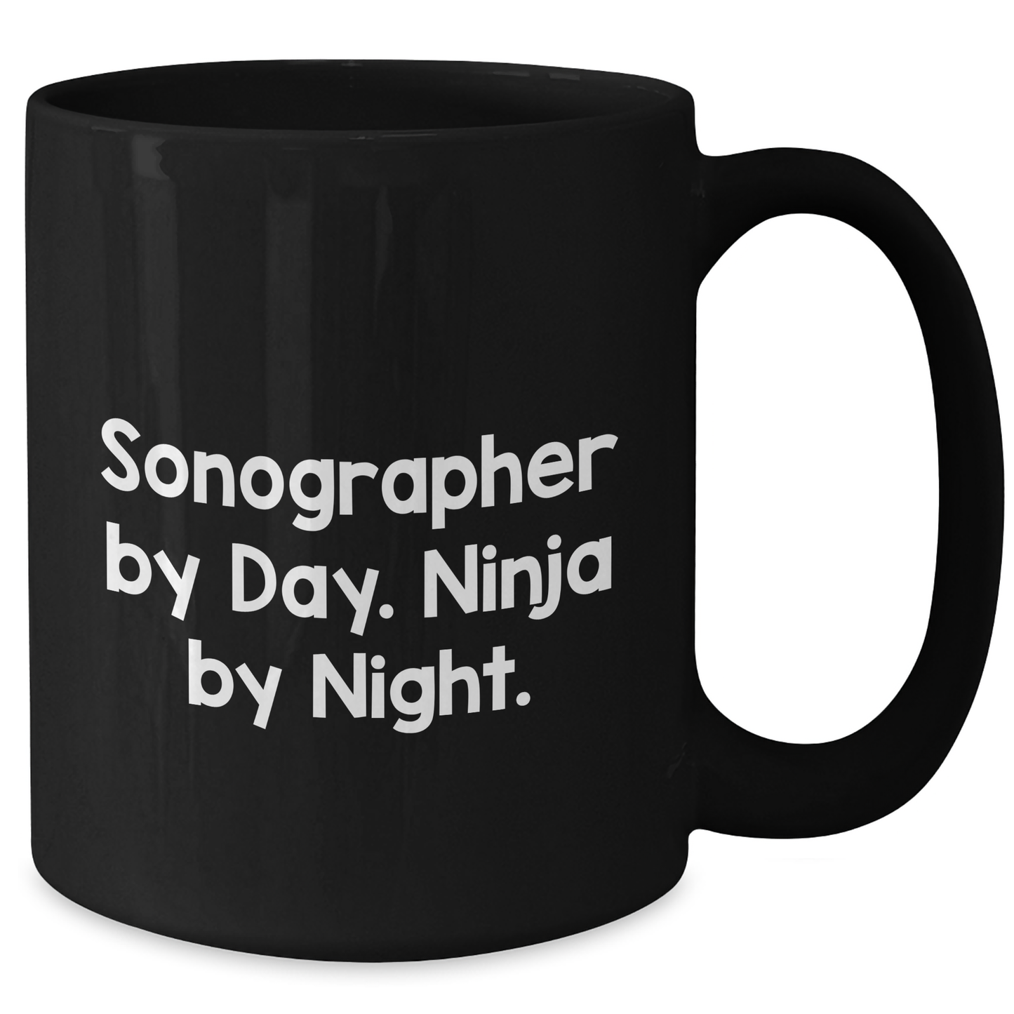 Sonographer Humor Gift, 'Sonographer By Day. Ninja By Night.' Funny Coffee Mug for Dad, Black Coffee Mug for Father's Day Unique Gifts from Family - Additional