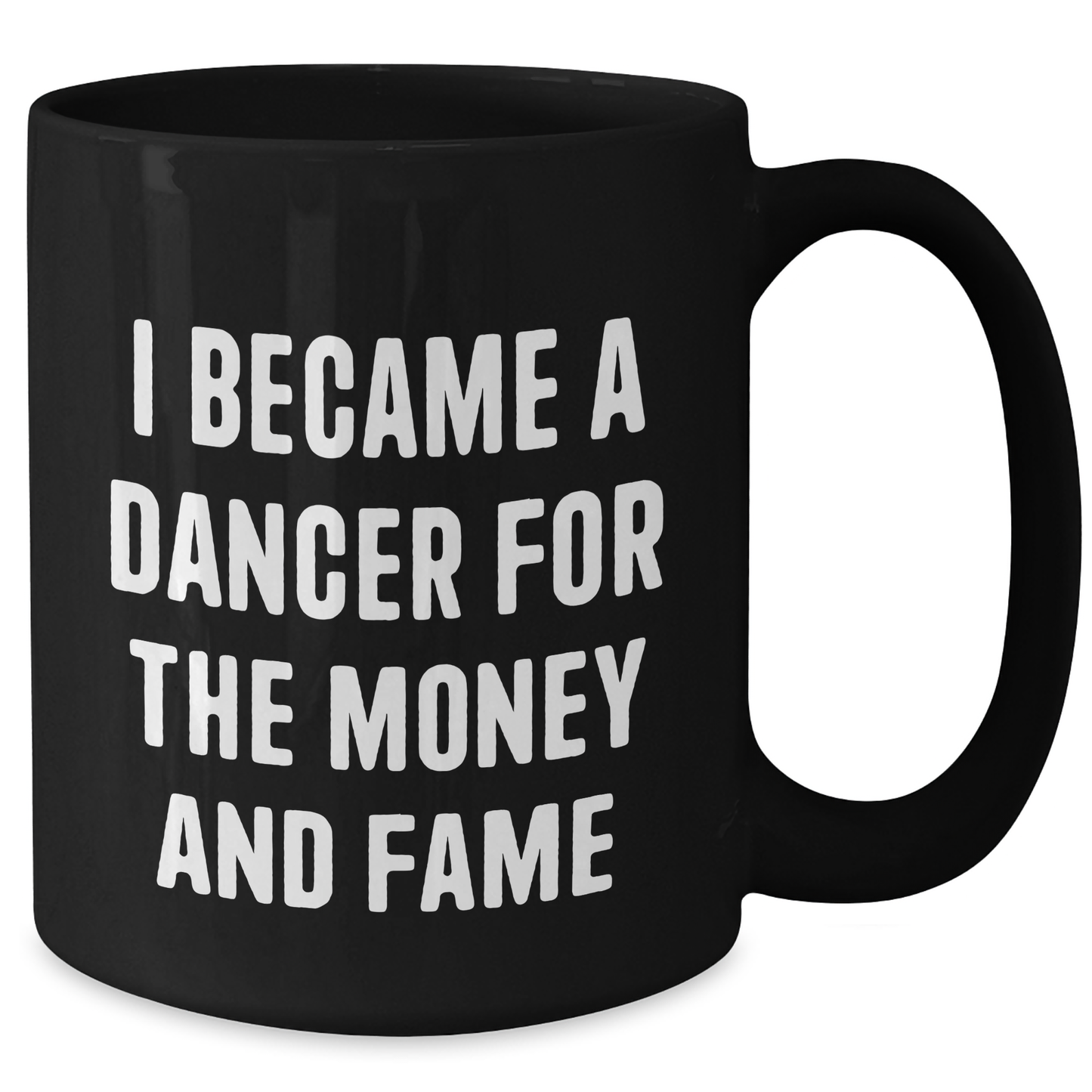Funny Dancer Gifts from Friends for Graduation Unique Dancer Black Coffee Mugs I Became A Dancer For The Money And Fame - Additional
