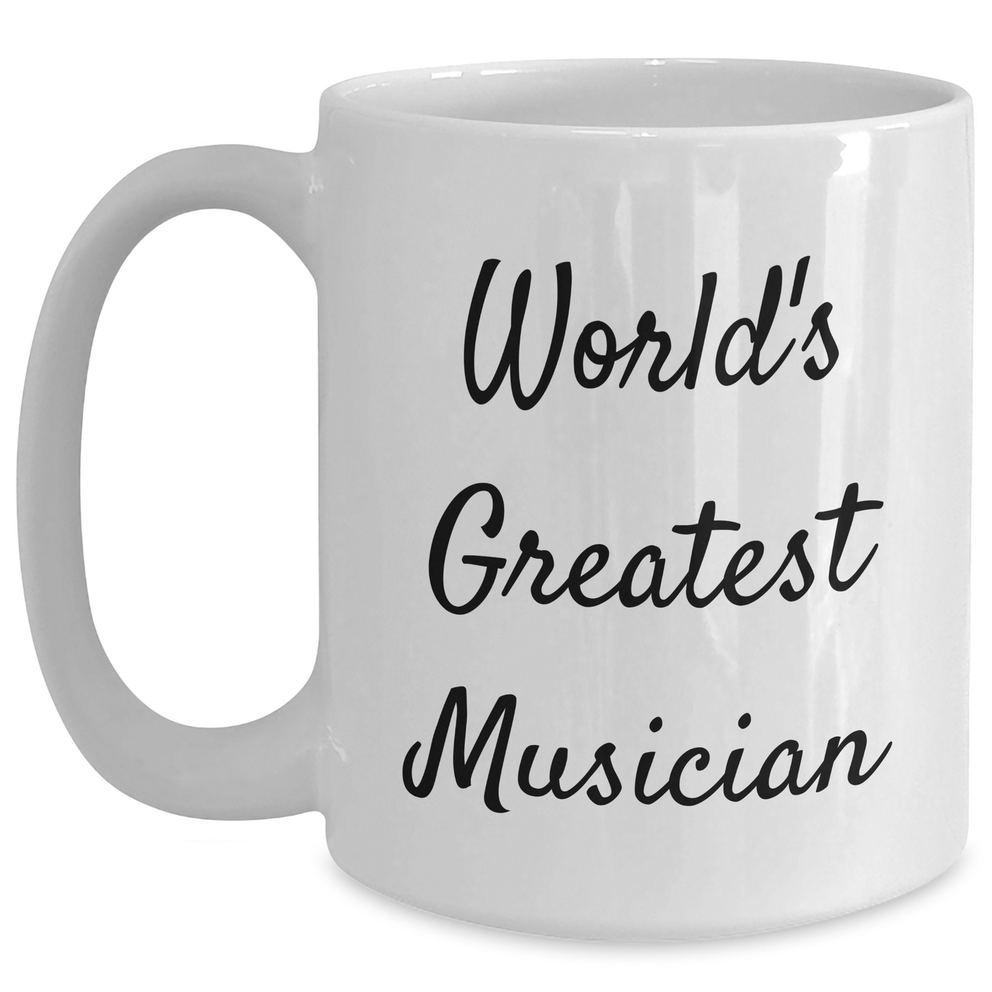 Funny Musician Gifts for Him, White Coffee Mug, 'World's Greatest Musician' Quote, Gifts from Men, for Musician Graduation - Main
