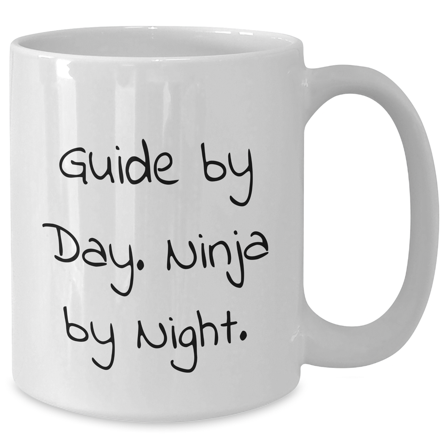 Guide Gifts By Day. Funny Mugs For Men, Ninja By Night. Unique White Coffee Mug For Father's Day - Additional