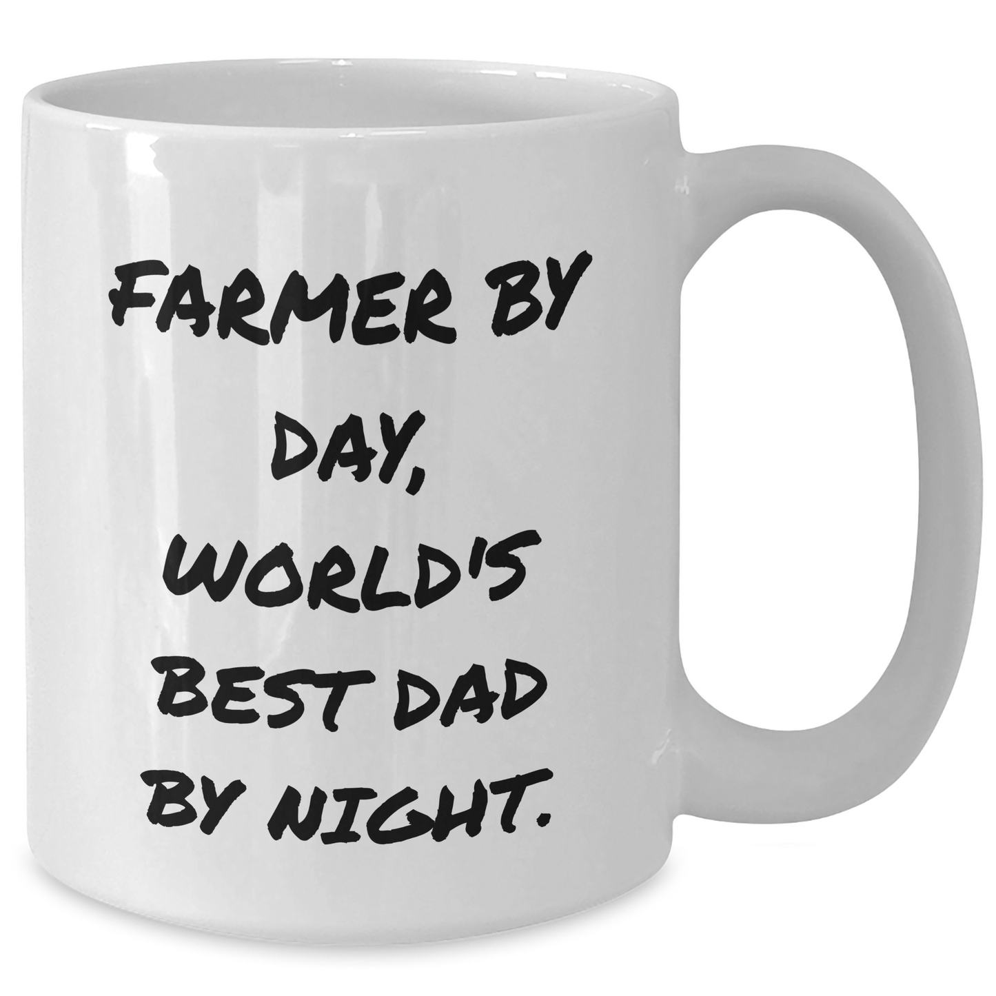 Farmer Gifts - Funny White Coffee Mug for Dad, Farmer By Day, World's Best Dad By Night., Gifts from Family, Gifts for Farmer - Additional