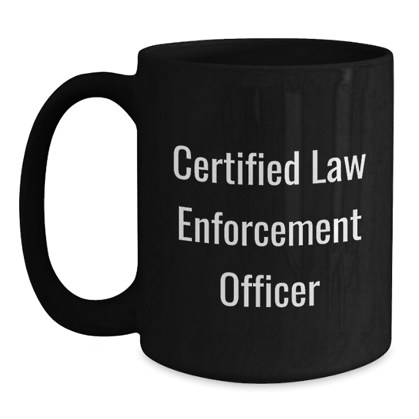 Funny Law Enforcement Officer Gifts, Birthday Unique Gifts for Law Enforcement Officers, Black Coffee Mug 'Protect and Serve with a Smile' from Friends - Main
