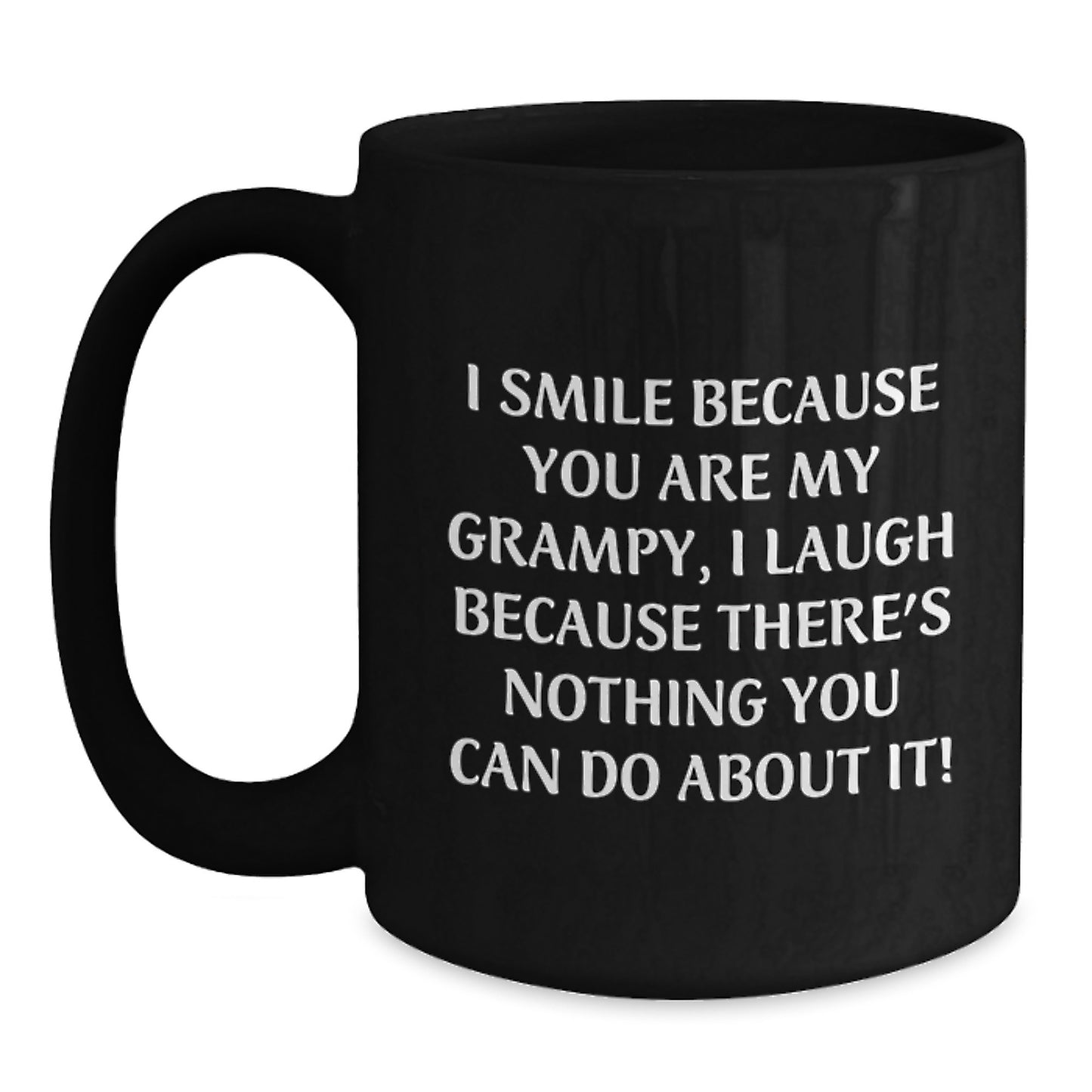 Funny Grampy Gifts from Family - I Smile Because You Are My Grampy, Black Coffee Mug for Men, Graduation Unique Gifts - Main