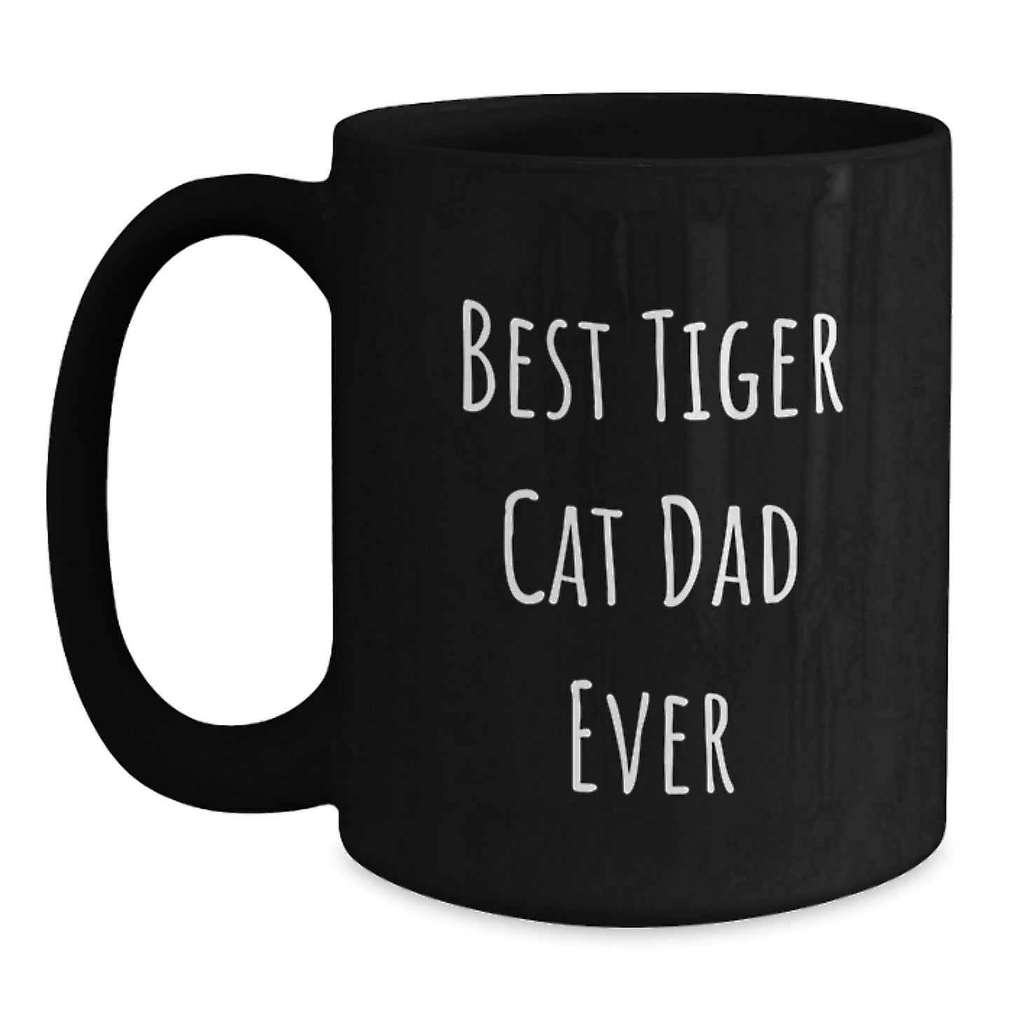 Funny Tiger Cat Dad Ever Gifts from Men to Tiger Cat Lovers on Birthday - Unique Black Coffee Mug - Main