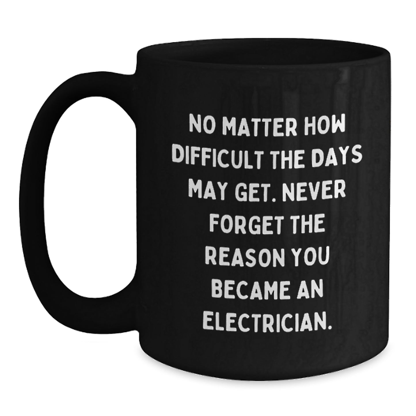 Inspirational Electrician Gifts, Funny Quote Black Coffee Mug, Graduation Unique Gifts from Friends, 11oz or 15oz - Main