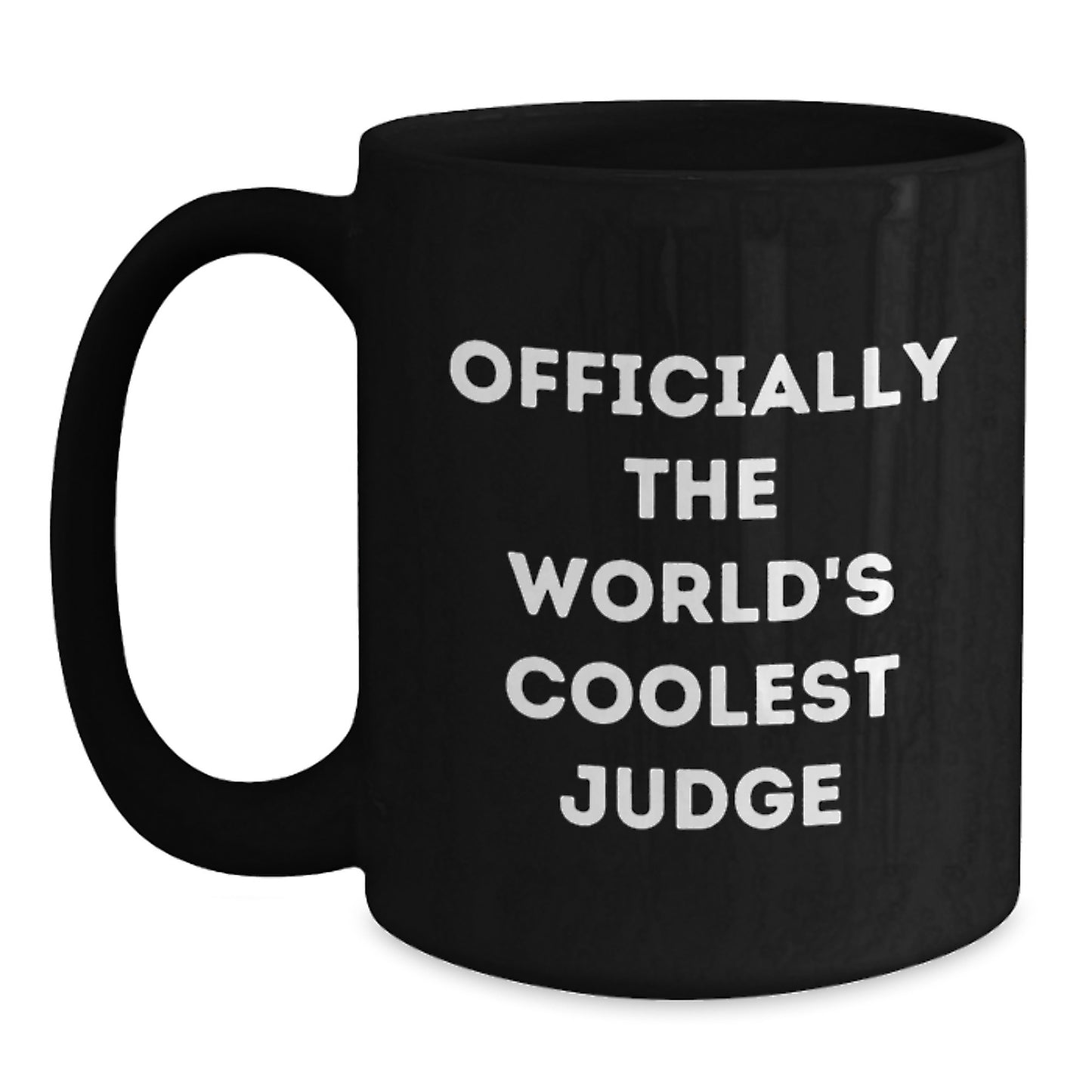 Funny Judge Gifts for Men, 'Officially The World's Coolest Judge' Black Coffee Mug, Birthday Unique Gifts from Friends - Main