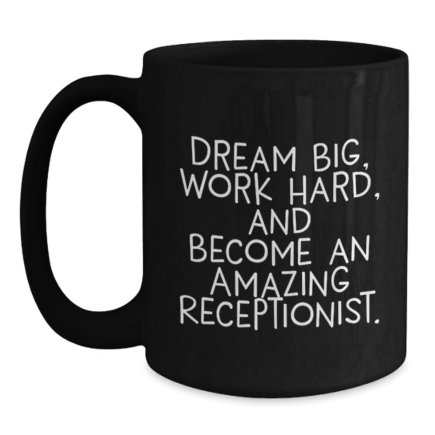 Receptionist Gifts, Funny Quote, Black Coffee Mug for Birthday, Gifts from Women to Coworkers - Main
