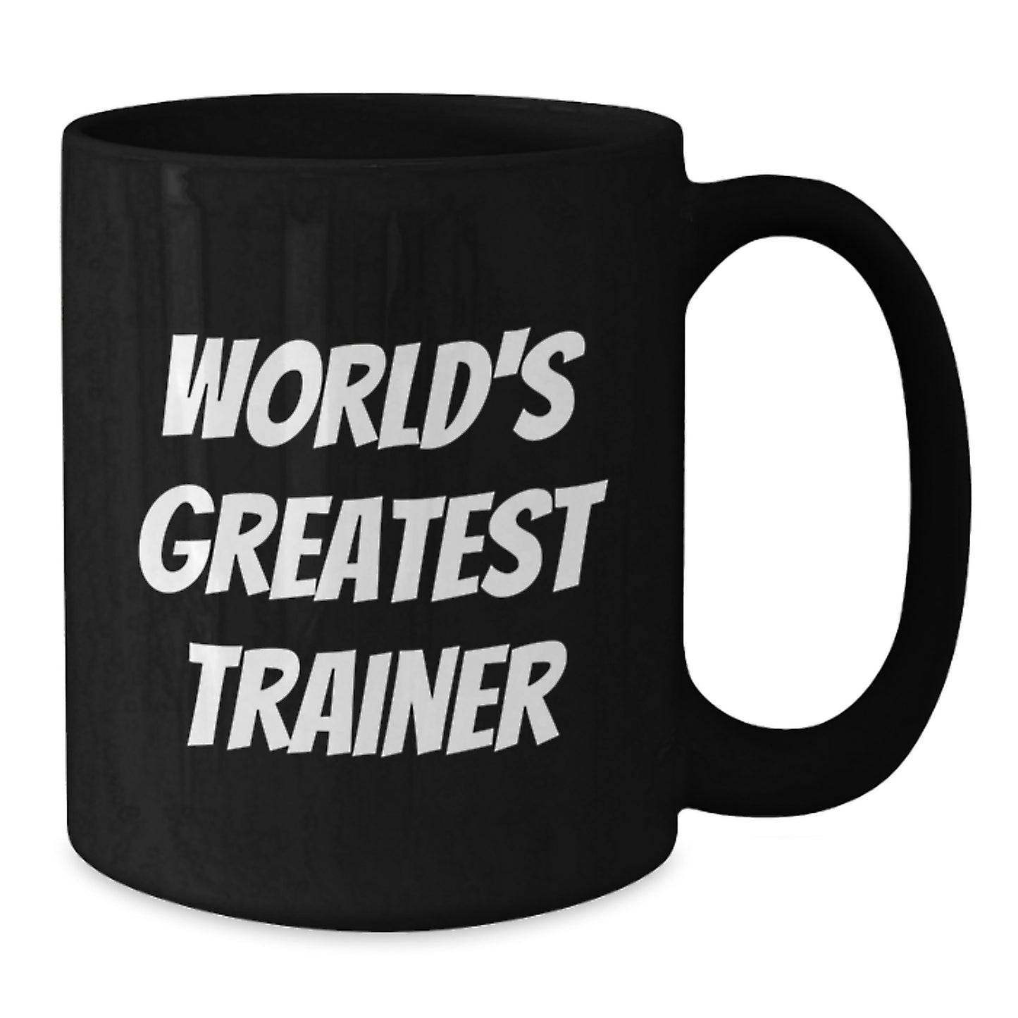 Funny Trainer Quotes Gifts from Friends to Trainer, Black Coffee Mug for Birthday, 'World's Greatest Trainer' Ceramic Mug - Main