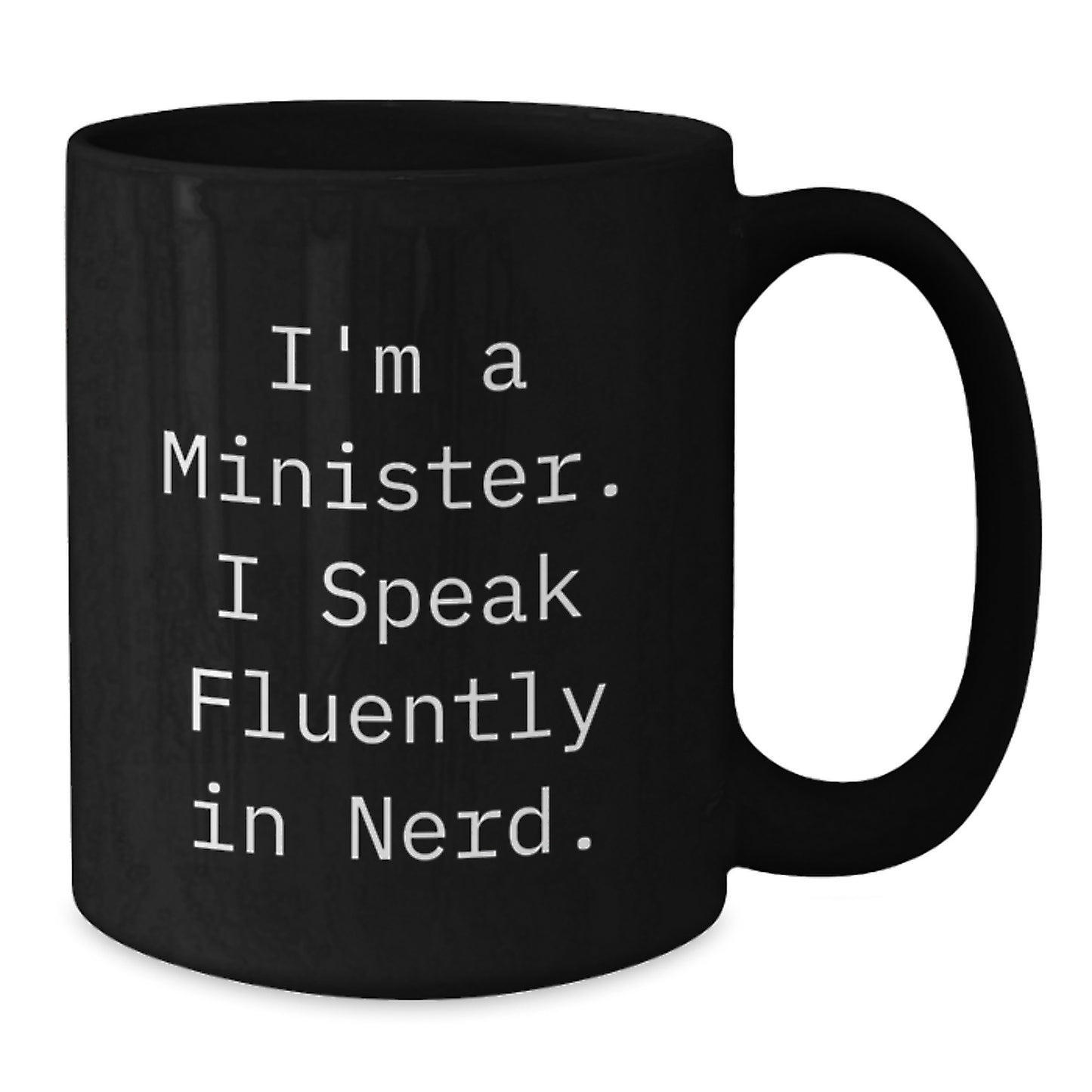 Funny Minister Gifts for Graduation - 'I Speak Fluently In genius.' Quote Black Coffee Mug from Friends for Minister - Additional