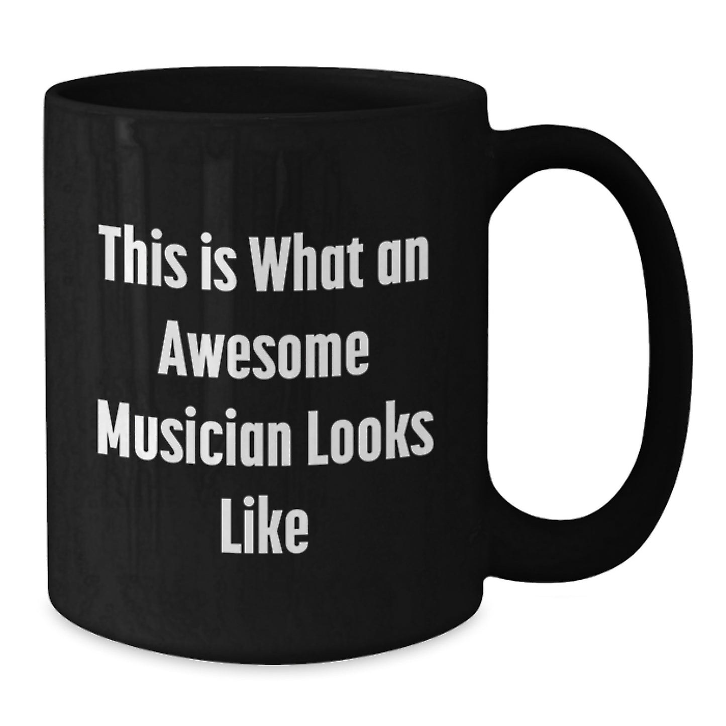 Funny Musician Gifts from Friends to Musician Men This Is What An Awesome Musician Looks Like Black Coffee Mug - Additional