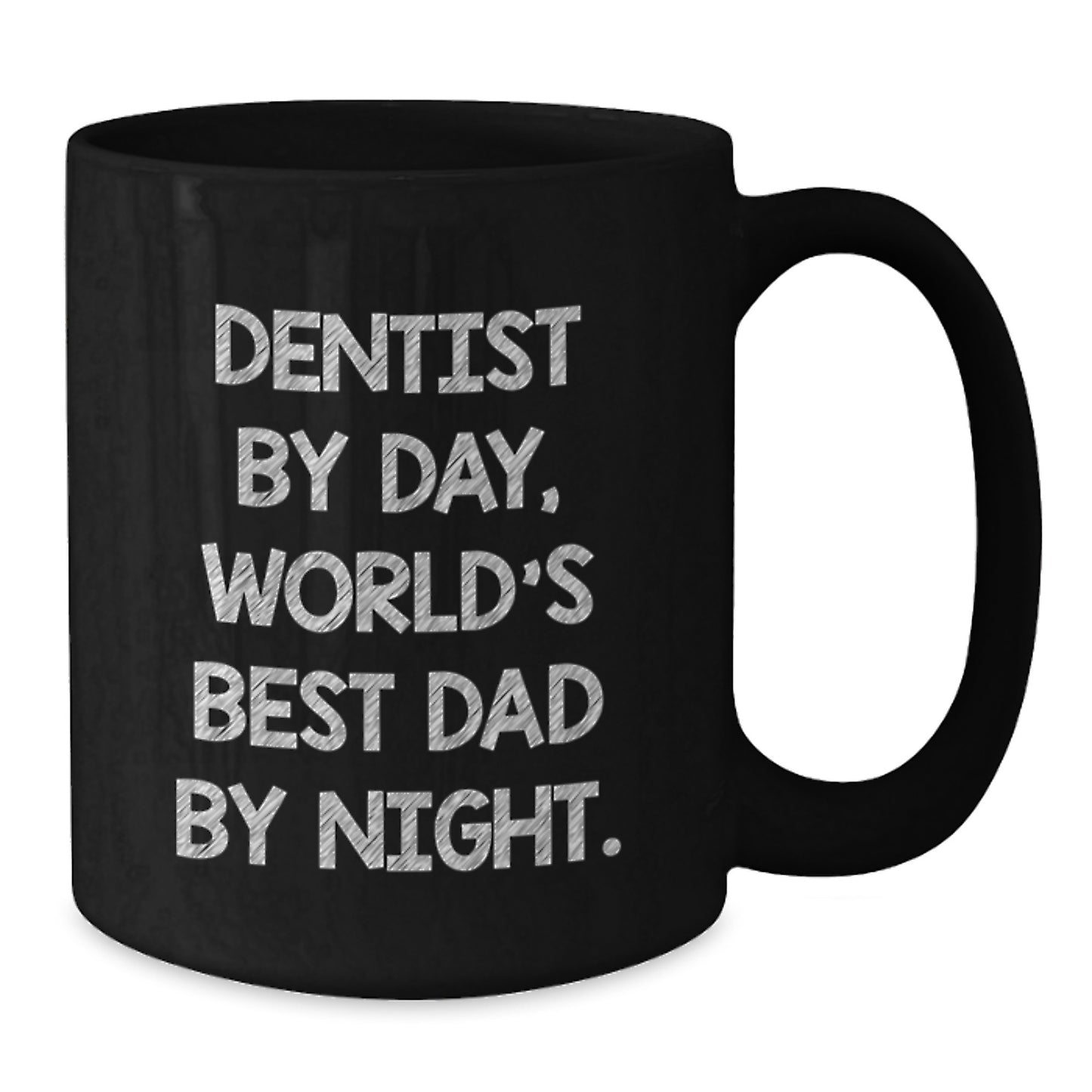 Funny Dentist Gifts for Men, Unique Black Coffee Mug, World's Best Dad Christmas Memorable Present - Additional