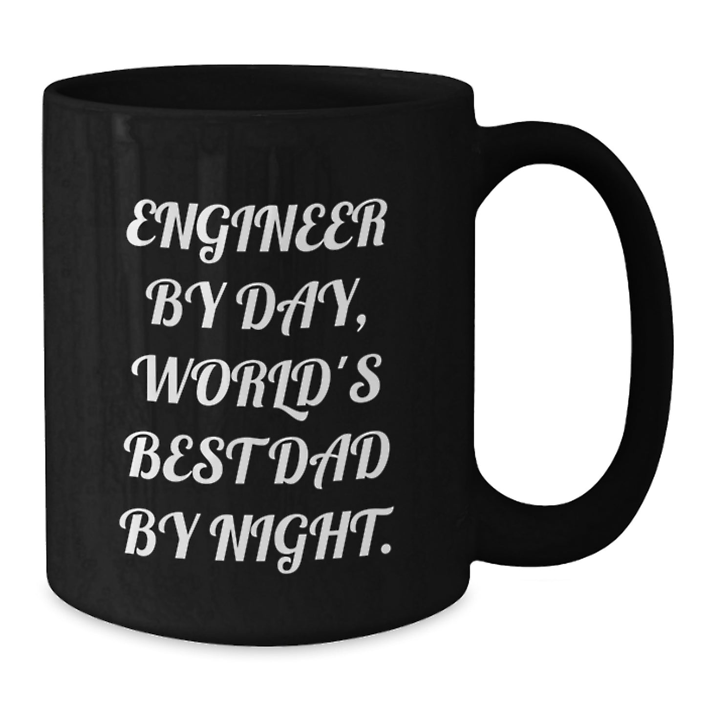 Funny Engineer Gifts for Men, Black Coffee Mug, 'Engineer By Day, World's Best Dad By Night' Birthday Unique Gifts from Family - Additional
